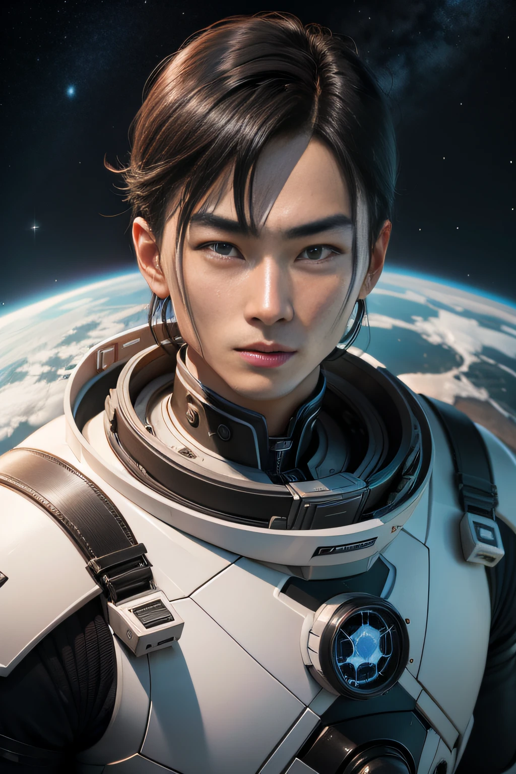 Future Technology Correspondent Space Sci-Fi Delicate facial features Black hair Chinese man Mighty Masculine temperament