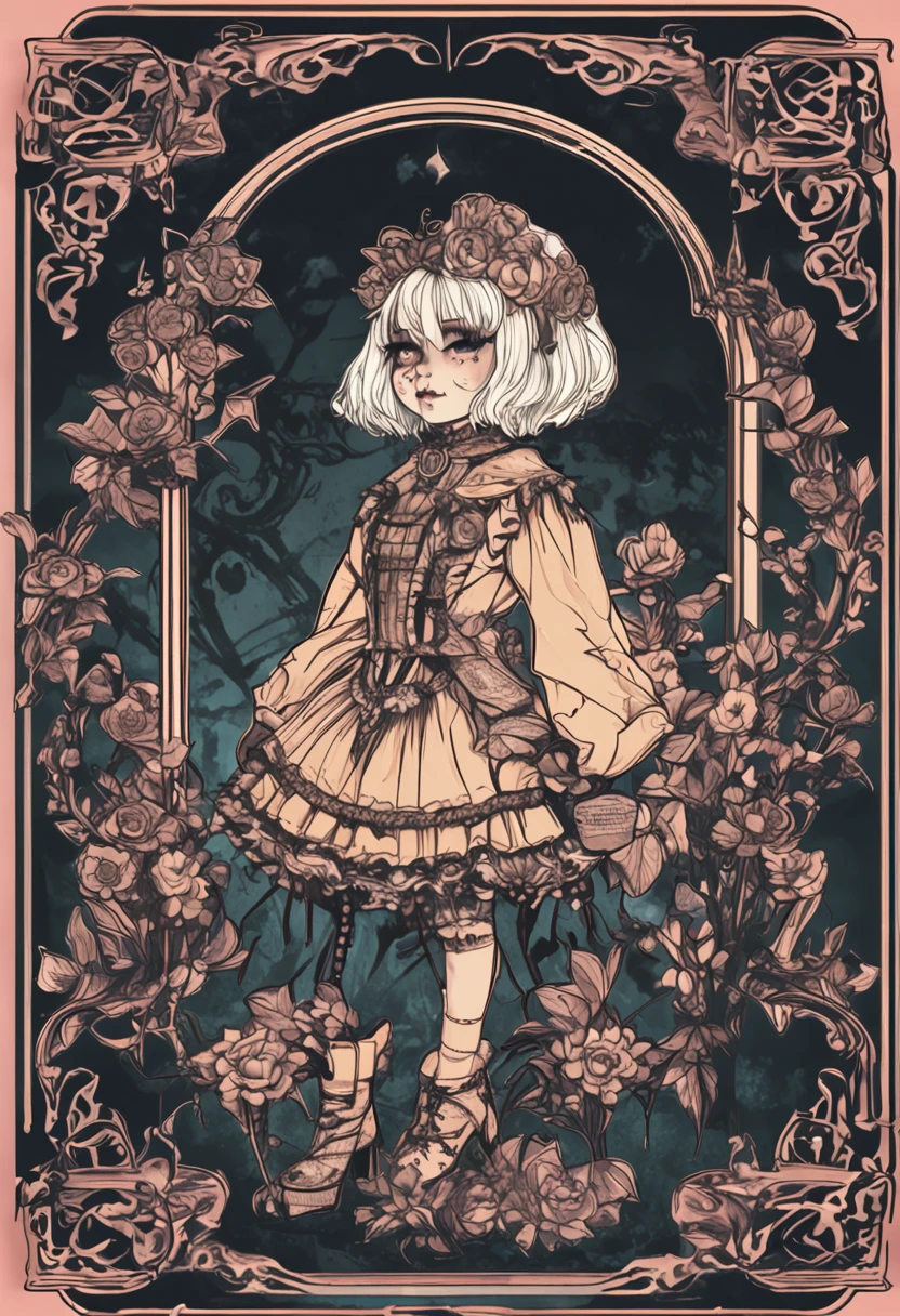 Dark fantasy 90s Victorian anime steampunk square sticker