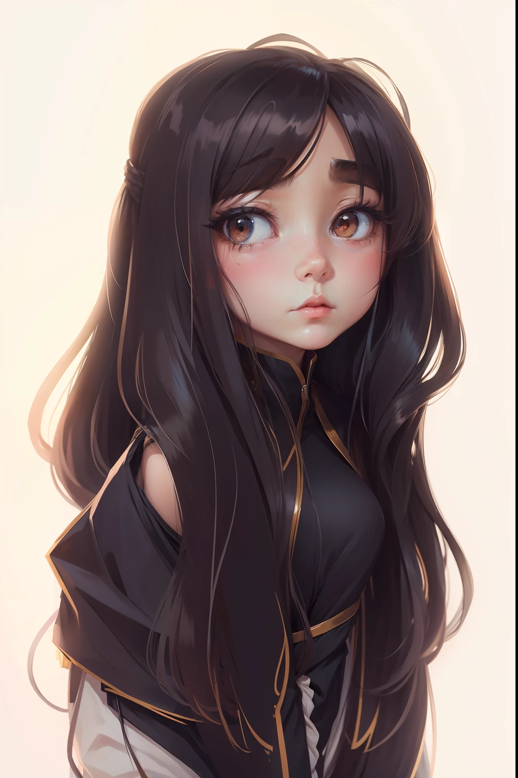 anime girl, sad look, best quality, long hair