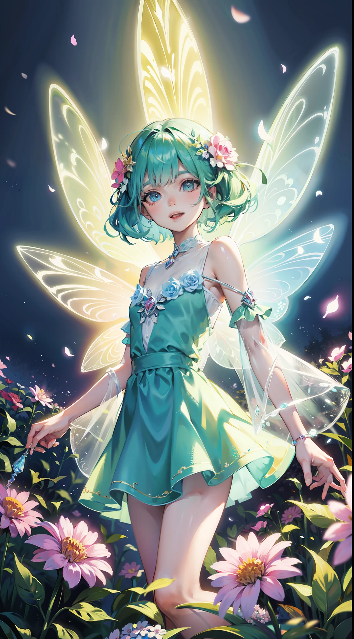 (highly detailed:1.2),(best quality:1.2),(8k:1.2),sharp focus,(subsurface scattering:1.1),award-winning photograph
(glowing bioluminescent forest:1.2),adorable chibi fairy ,kiernan shipka mackenzie foy barbara palvin, iridescent fairy wings
(very detailed background:1.2),(magical fantasy:1.0), (knollingcase:1.1),(dreamlikeart:1.1), dramatic lighting, by greg rutkowski alphonse mucha wlop