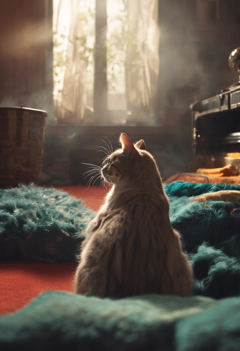 The cat dances