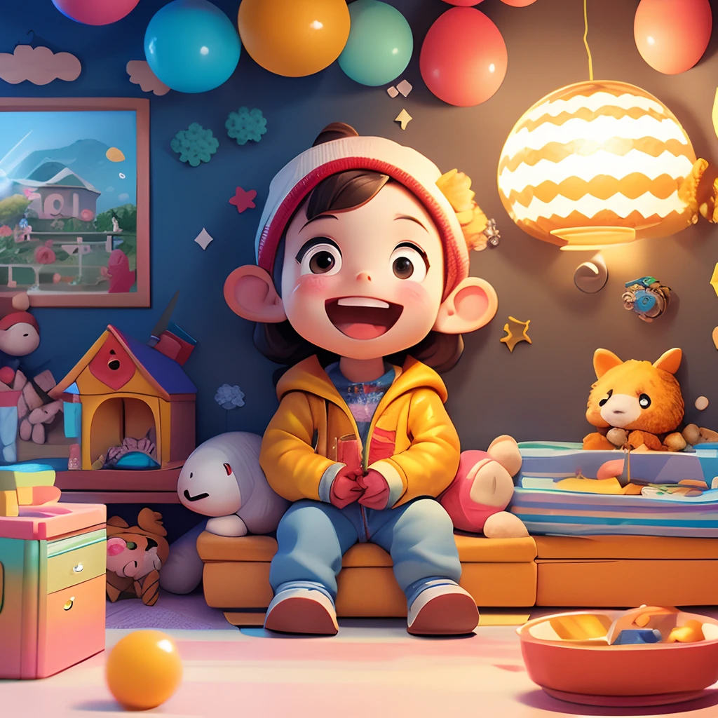 nursery school,In the bus,The smile is bright,电影灯光,tmasterpiece,high qulity