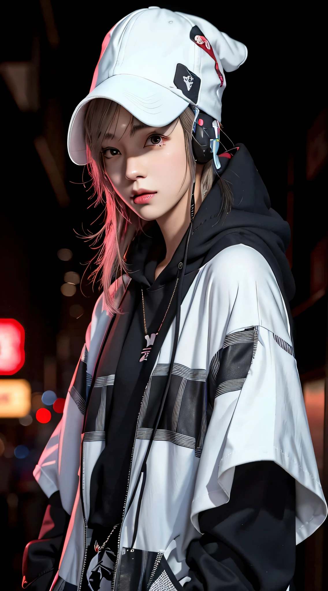 Anime girl with headphones and baseball cap, style of anime4 K, cyberpunk anime girl in hoodie, Anime style. 8K, Guviz-style artwork, Anime wallpaper 4 k, Anime wallpaper 4K, 4K anime wallpaper, Anime art wallpaper 8 K, anime styled 3d, Style anime, Anime art wallpaper 4k