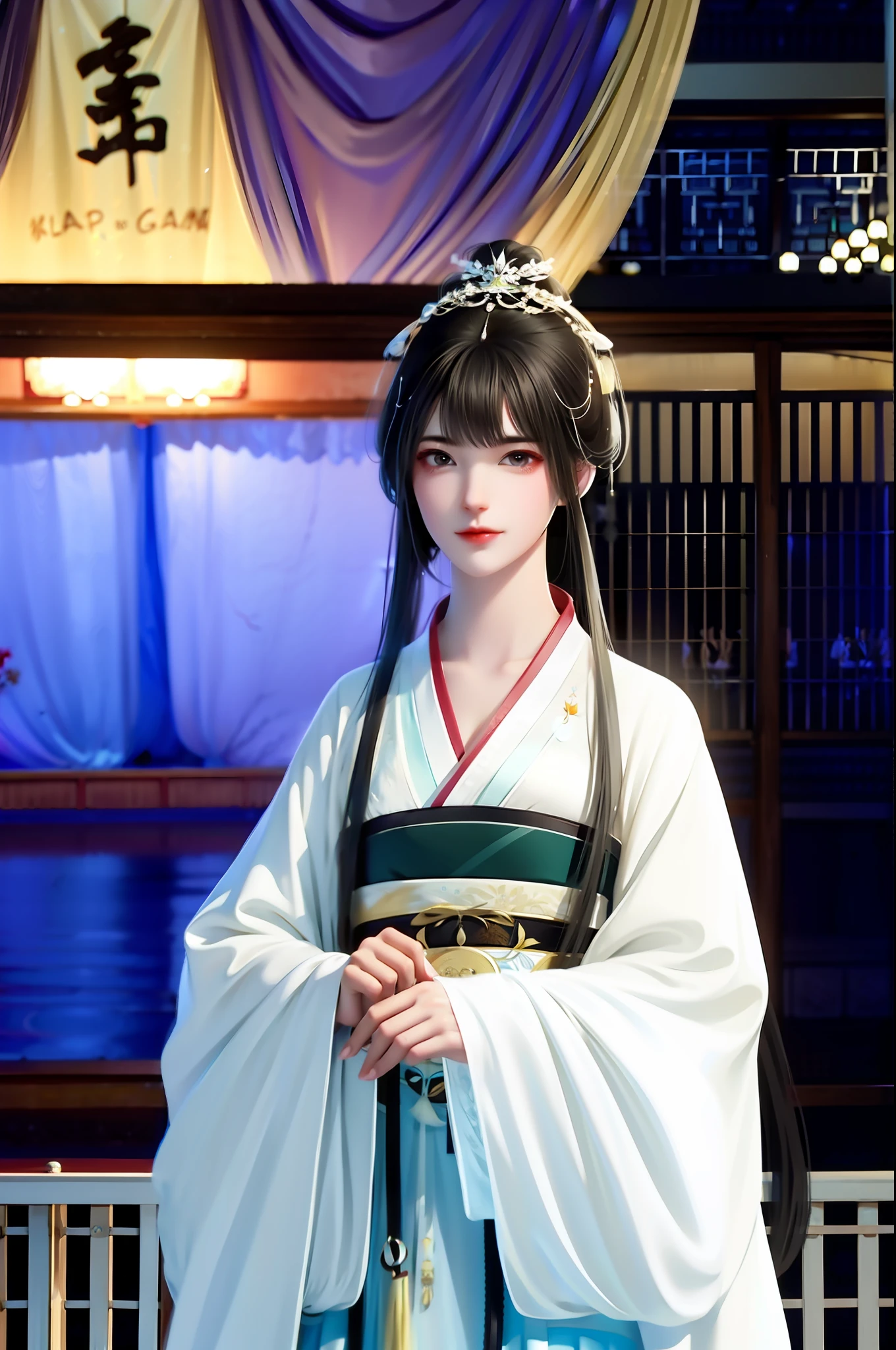 wearing a hanfu,The woman who flies with the sword,heroic look