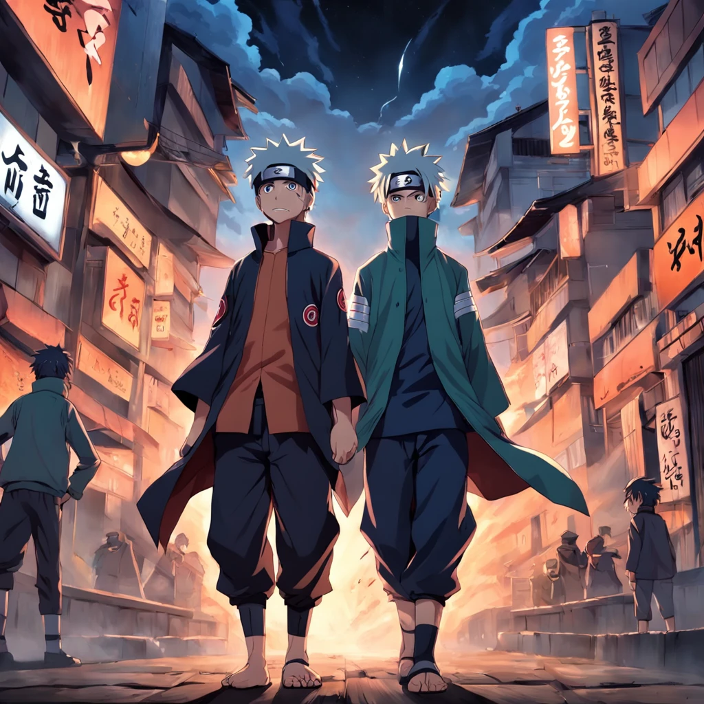 Naruto Uchiha and Kakashi on Pakistan Street