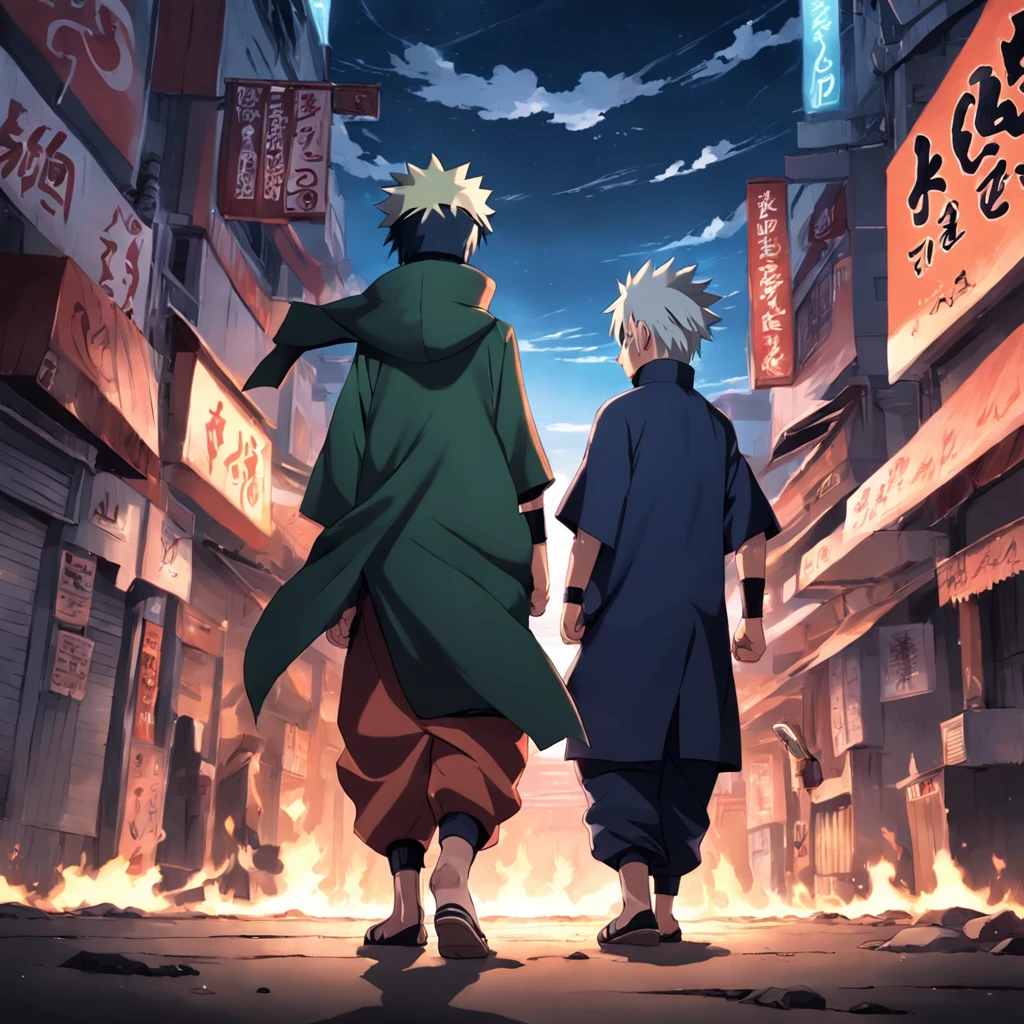Naruto Uchiha and Kakashi on Pakistan Street