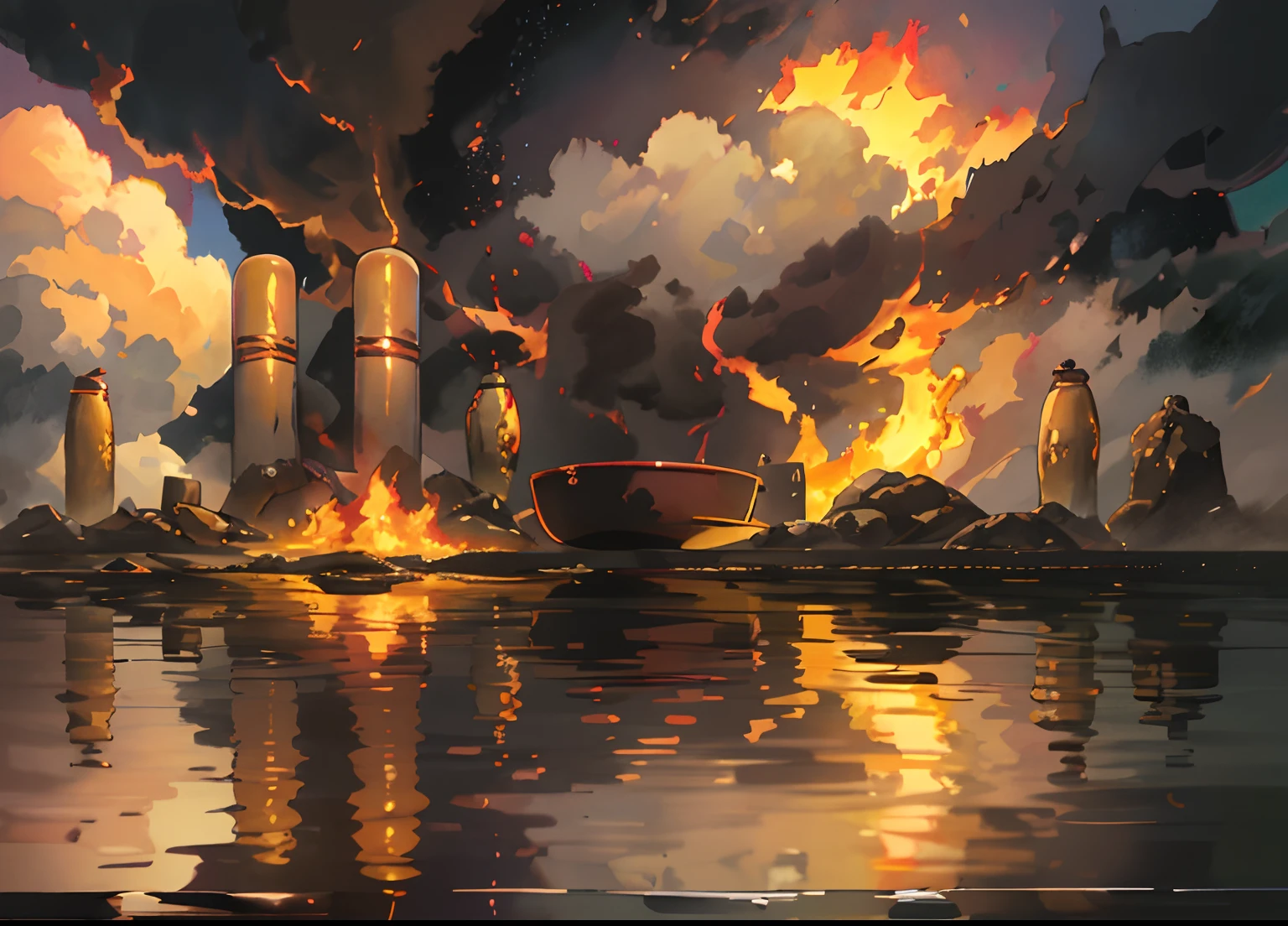jpn、fire oven、coal、pincers、Dazzling light、(illustratio:1.0)、Epic composition、Realistic lighting、high definition detail、tmasterpiece、Best quality,The is very detailed的 CG unified 8k 壁纸
