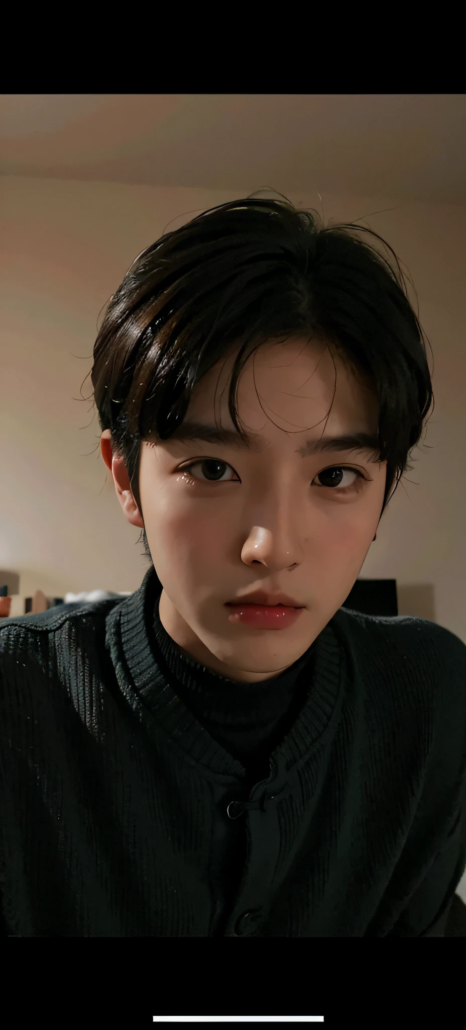 Korean boy style,In the background is the bedroom
