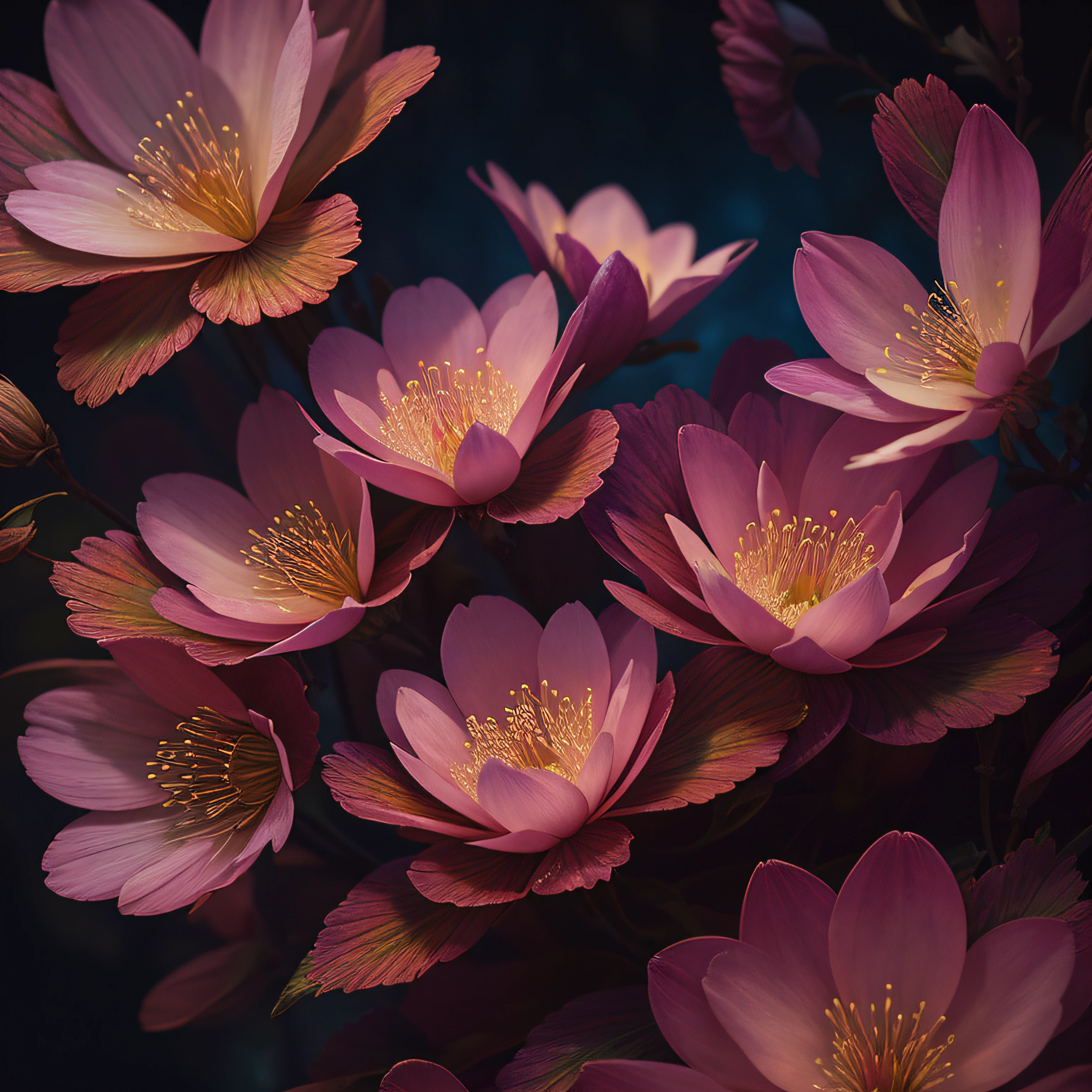 A flower, hyperdetailed intricately detailed gothic art trending on Artstation triadic colors Unreal Engine 5 detailed matte painting, deep color, fantastical, intricate detail, splash screen, complementary colors, fantasy concept art, 8k resolution, gothic deviantart masterpiece, (dark shot:0.9), art by greg rutkowski and artgerm, soft cinematic light, adobe lightroom, photolab, hdr, intricate, highly detailed, cherry blossom,