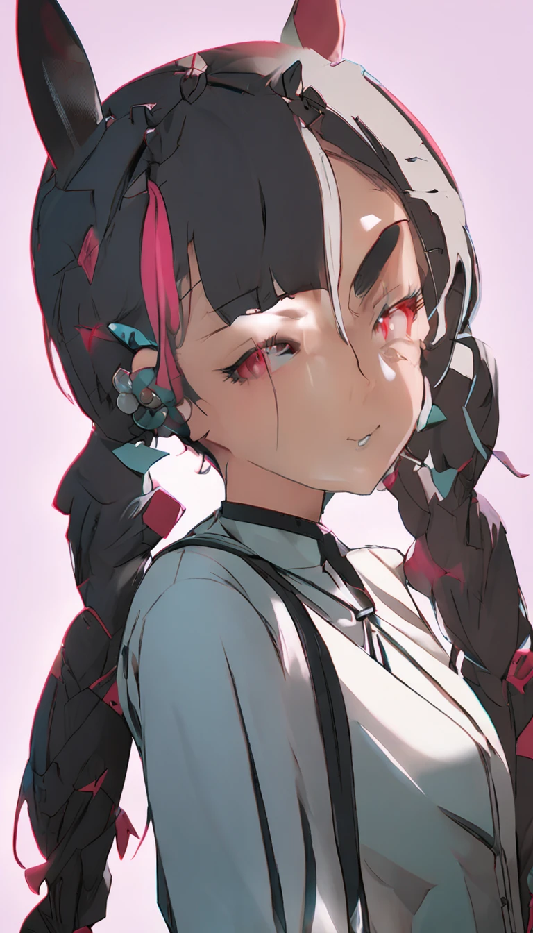 black hair, hair bobbles, wince, longeyelashes, solid circle eyes, fake animal ears, light smile, ear blush, fang, Surrealism, drop shadow, anaglyph, stereogram, tachi-e, pov, atmospheric perspective, 8k, super detail, ccurate, best quality, UHD, masterpiece, textured skin, high quality, high details, highres, 16k
