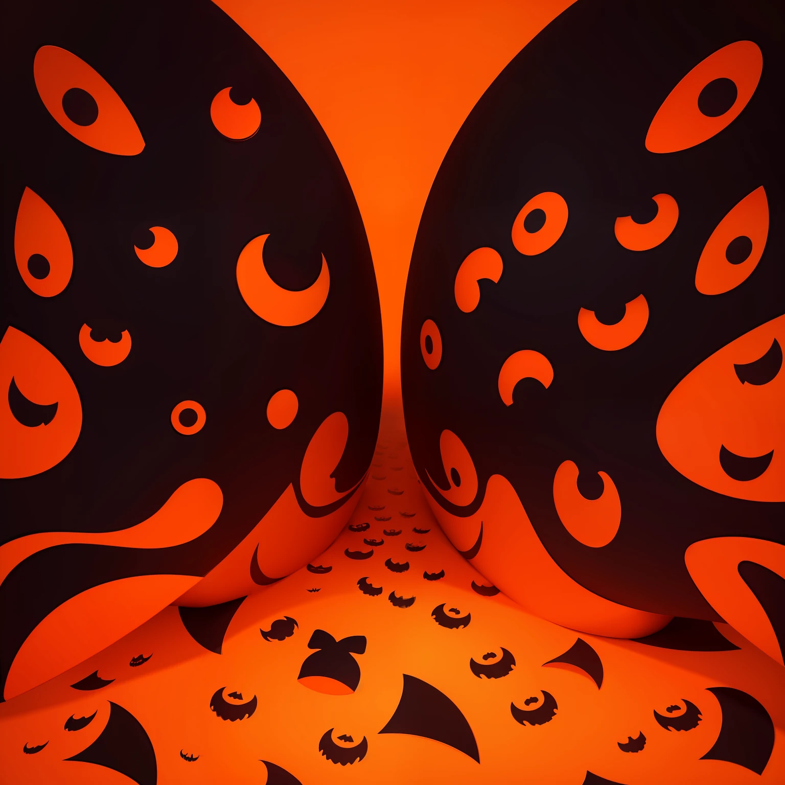 Symmetrical Halloween toon pattern style
