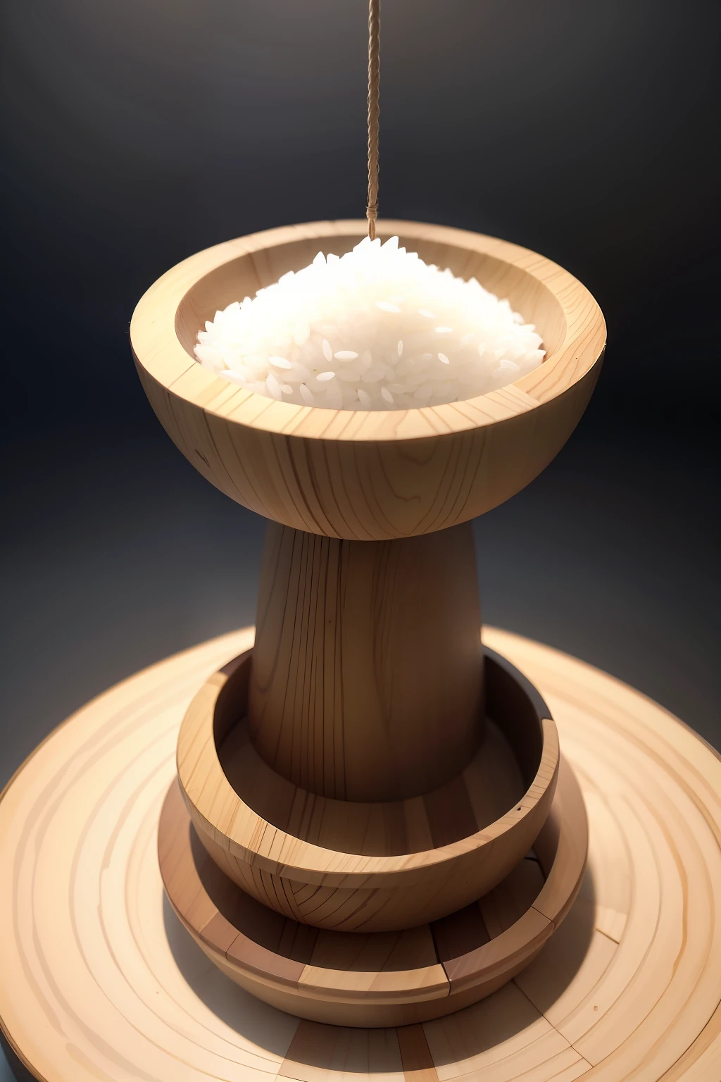 A showcase,There are two layers of base,The bottom base is shaped like rice,Small objects can be hung on top of the rice,The topmost base can be placed with a slightly larger object
