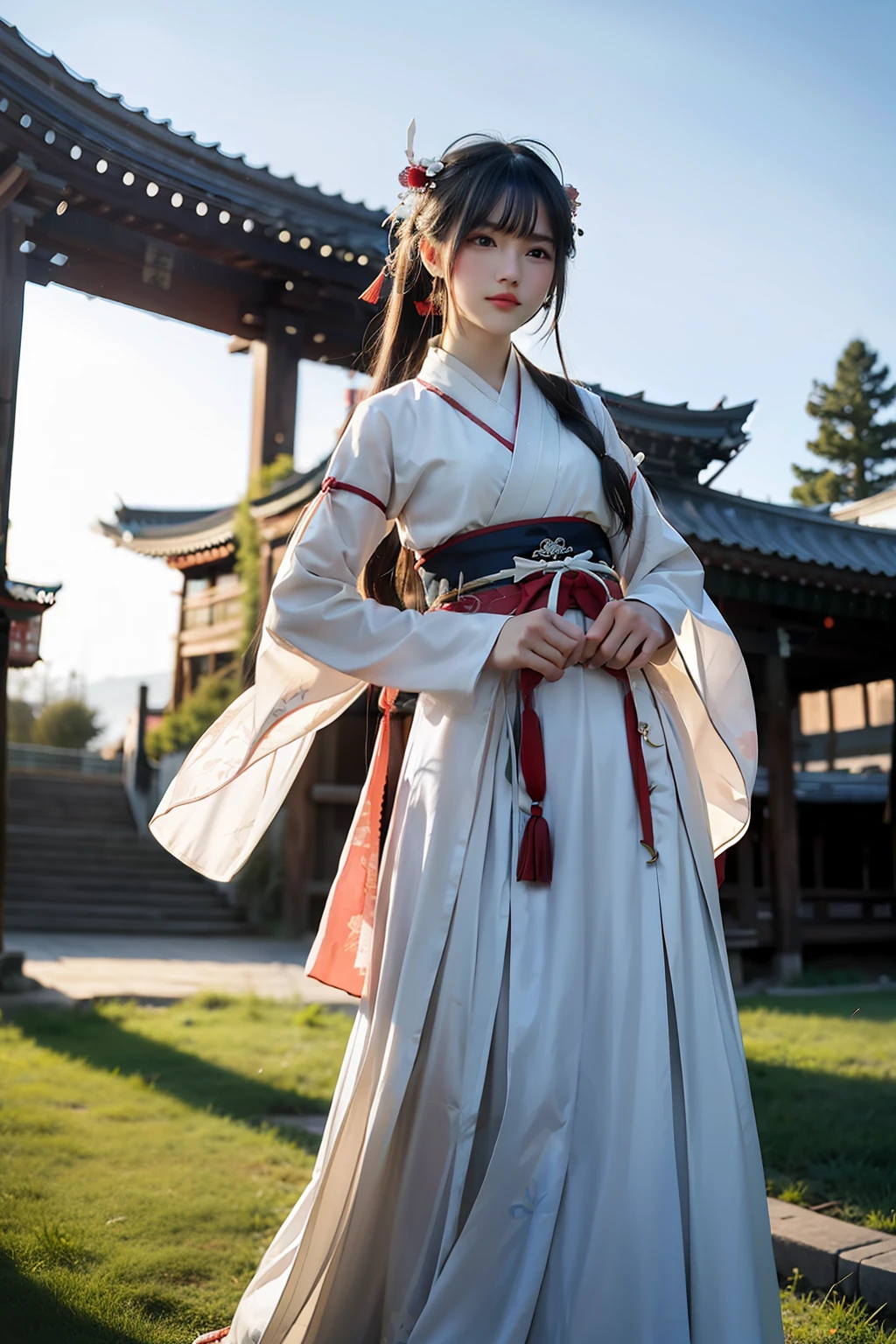 ancient wind,Hanfu,Beautiful background,goodlooking