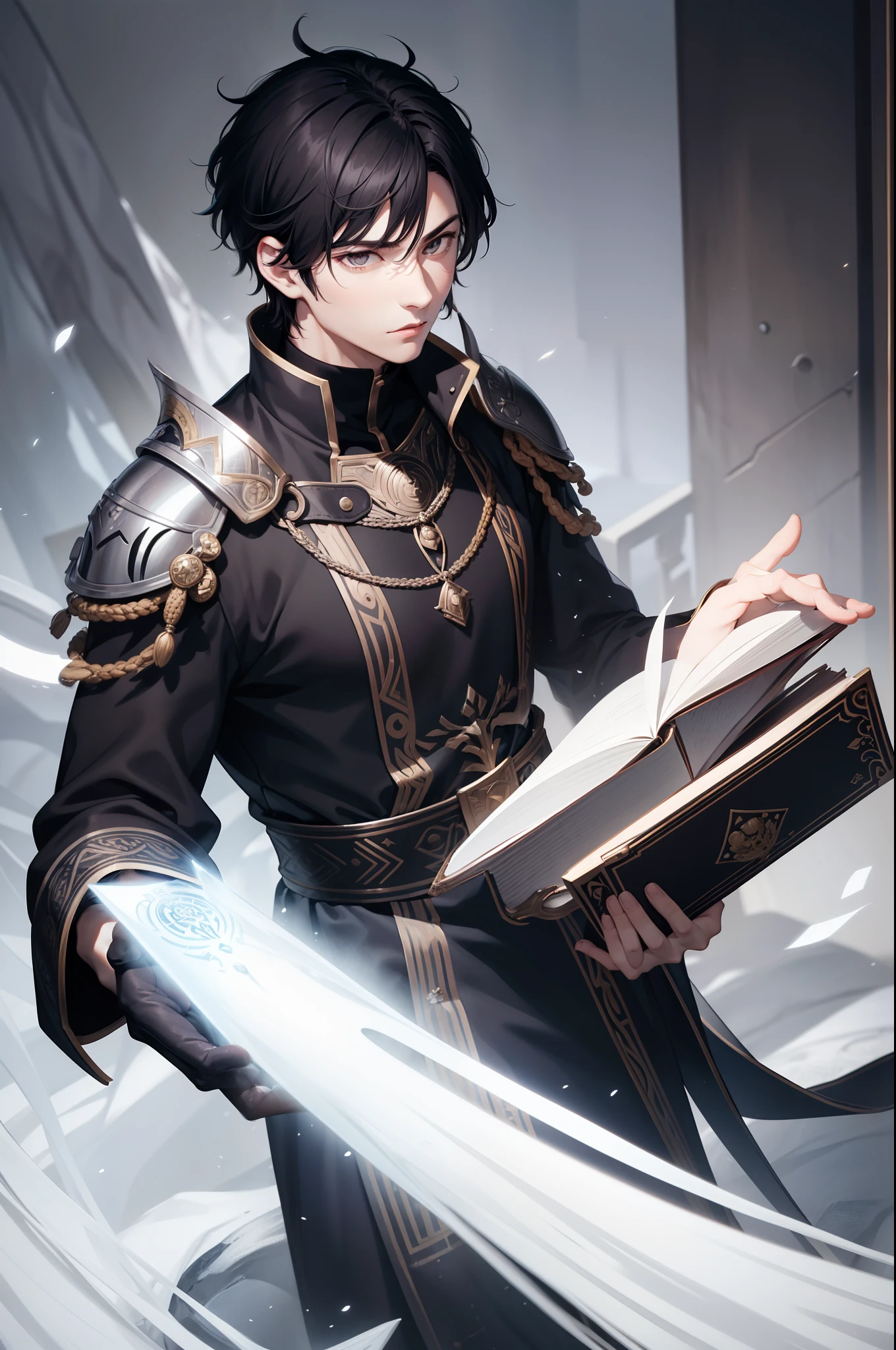 book legend short black hair silver eyes male crown immortal king intj