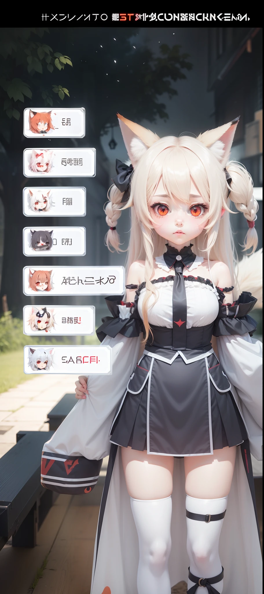 Cute loli fox ears red eyes pitiful