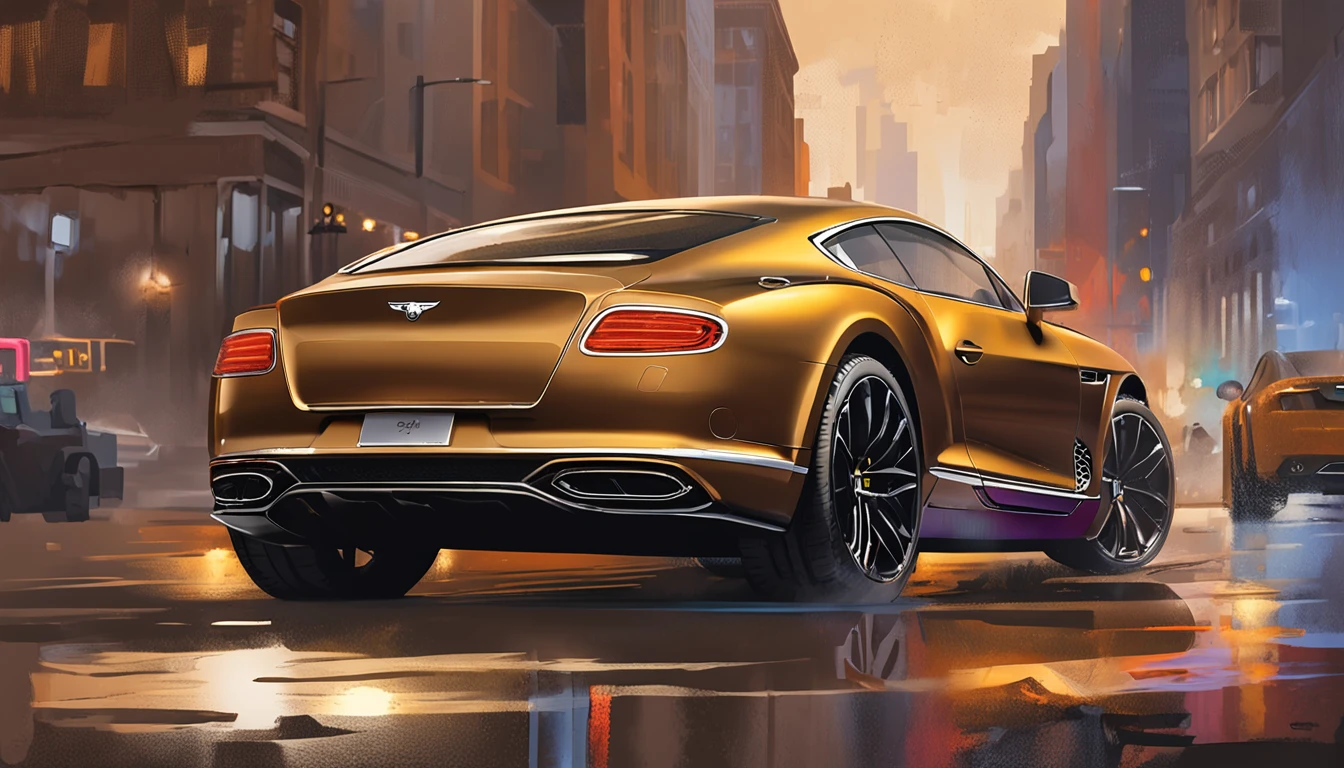 (Bentley Continental GT:1.5),Sports cars,the night,Face the camera,Buildings,Energy cannon fire,Tall and mighty,strong armor,future-tech,Sharp lines,Dynamic styling,Mechanical blazing, Duties and explosives, energy,,(rendering by octane:1.4),best qualtiy,(Highly realistic),(Ultra-detailed details:1.5),C4D,movie-level quality,Machinary