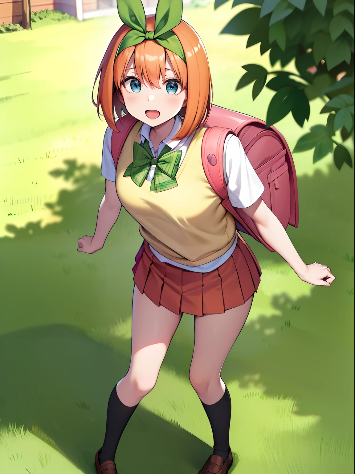 Anime style,loli battle girl,running in training ground,side by side,big breasts,battle bodysuit,Depiction of swinging breasts,embarrassed,