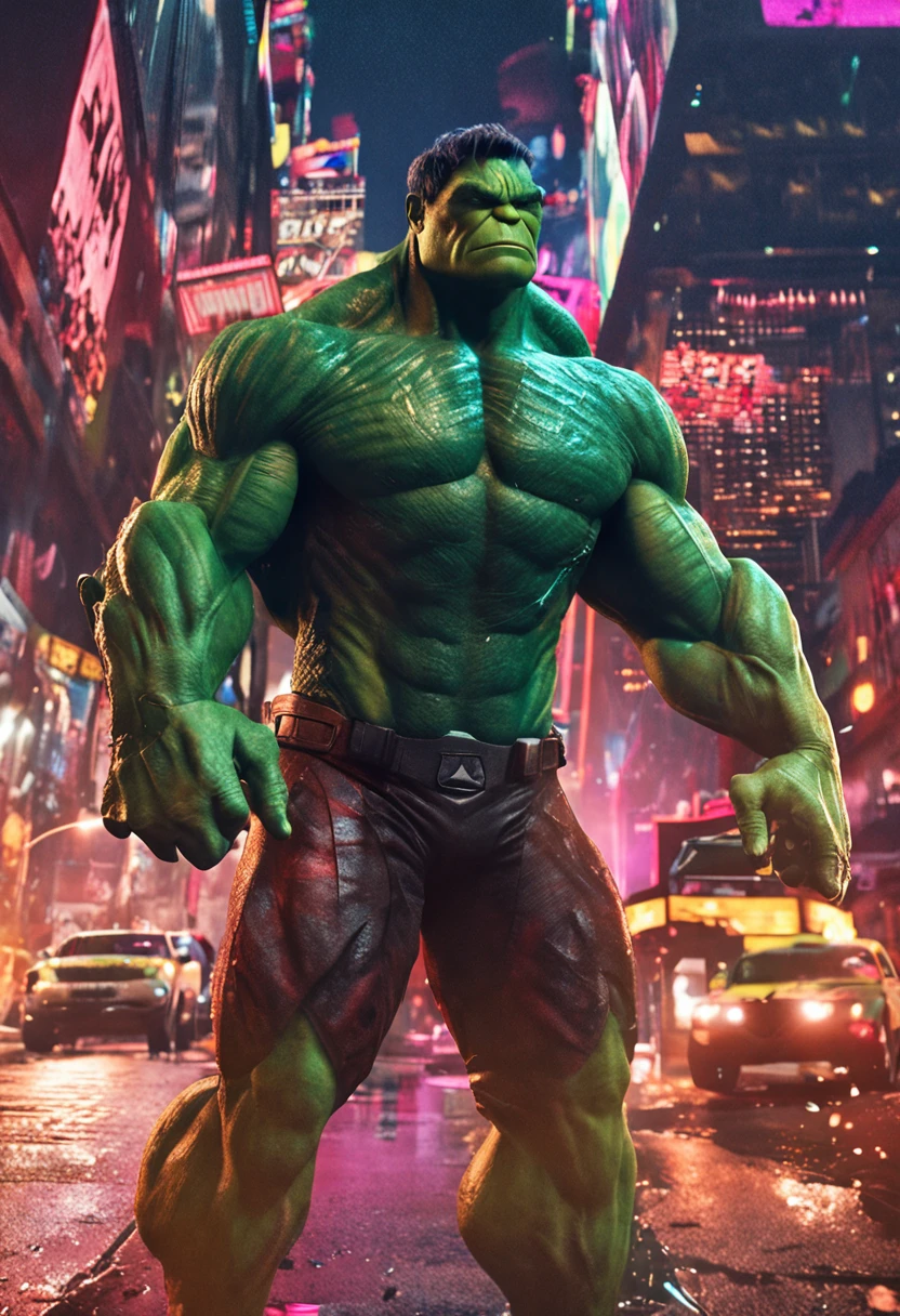 As the Hulk,The visual detail of 8K is grasped to the extreme,HD delicate,Facial expressions are well depicted,The eye details are realistic and godly,The suit details are meticulous,A fusion of Marvel and DC's unique style,Ultra-realistic visuals,Cinematic dynamic composition,Incredible detail,The picture is sharp and clear,The details are exquisitely detailed,The night light creates perfectionism,Award-winning realism style,Moody light effect。