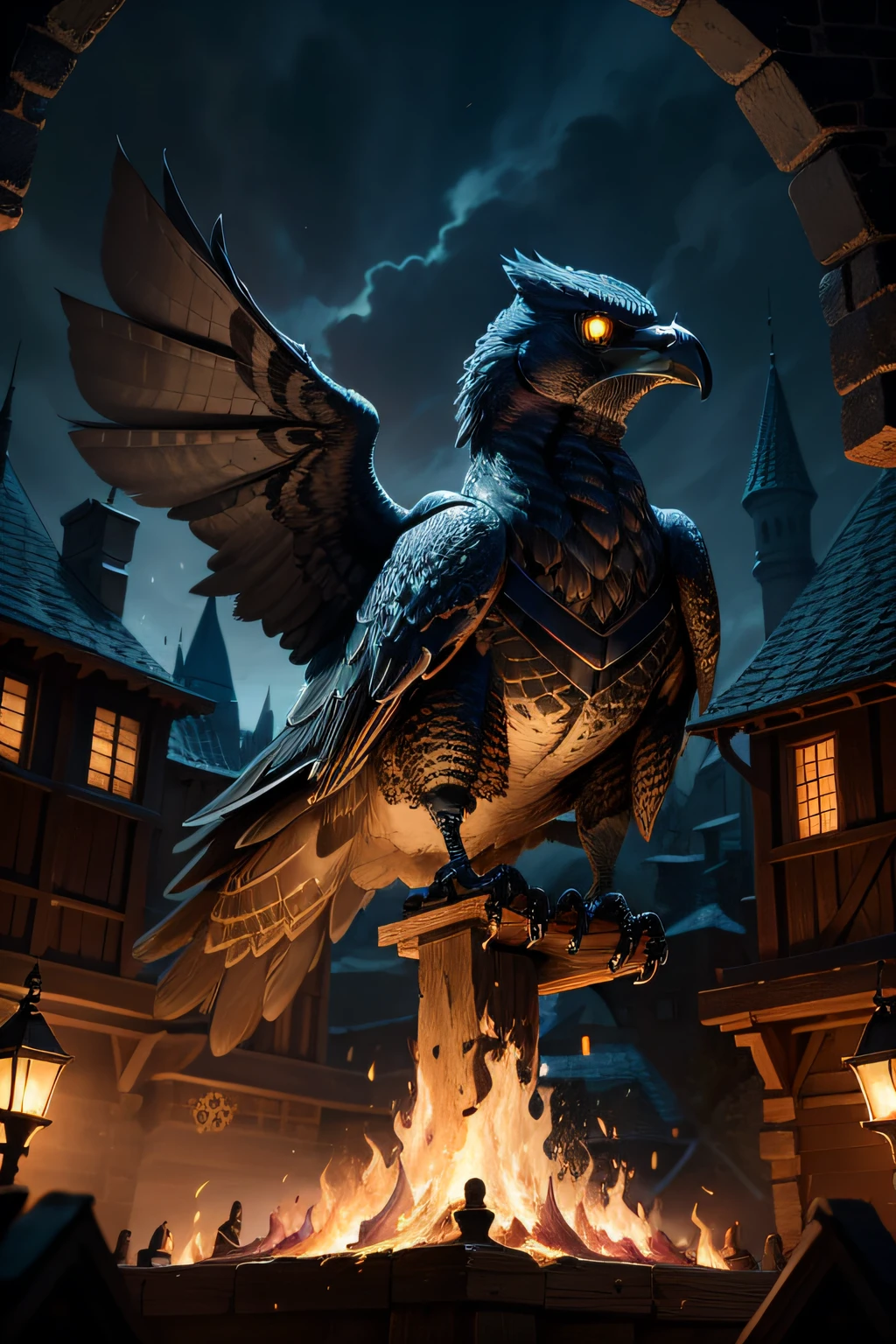 Nighthawk,Action in the dark,medieval times,logo