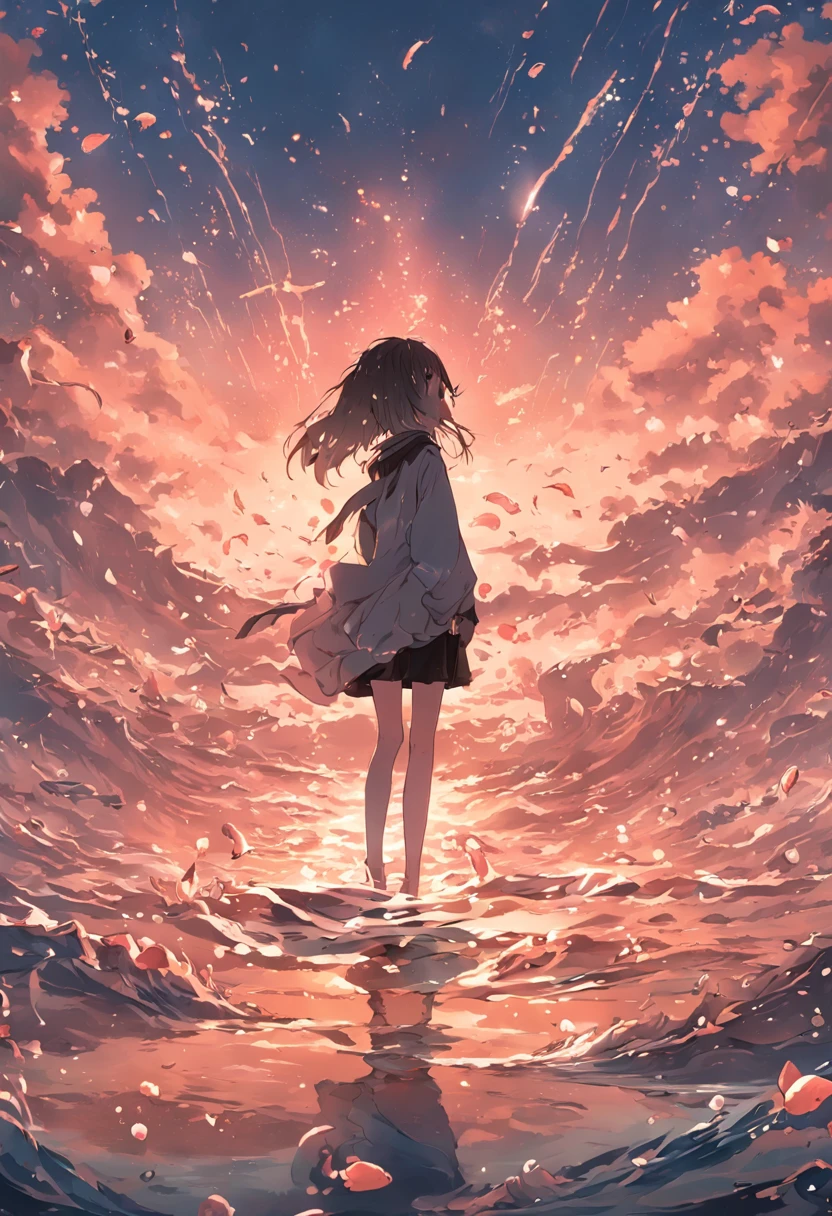 tmasterpiece，Polluted seawater，Schools of fish die on the shore，Background apocalyptic sense