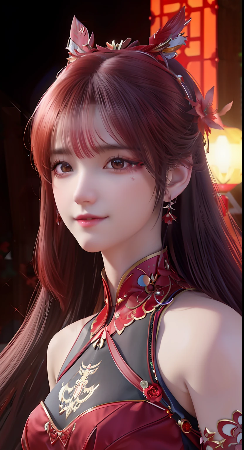 a close up of a woman with long hair wearing a red dress, trending on cgstation, Beautiful character painting, Stunning anime face portrait, 🌺 CGSesociety, Anime style. 8K, sakimi chan, a beautiful anime portrait, Guviz, High quality detailed art in 8K, Chinese style, trending at cgstation, inspired by Park Hua