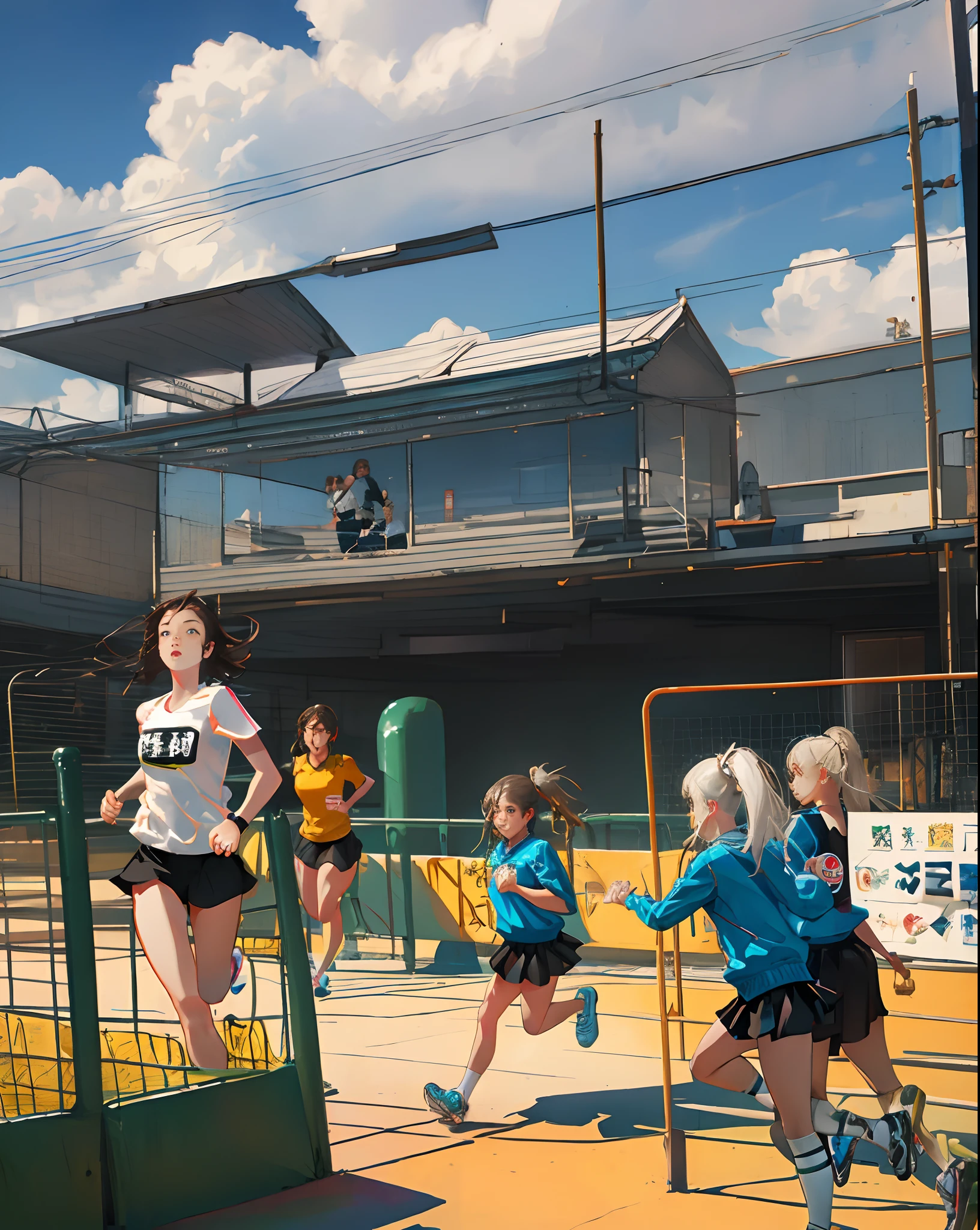 playground,girls,Middle distance running