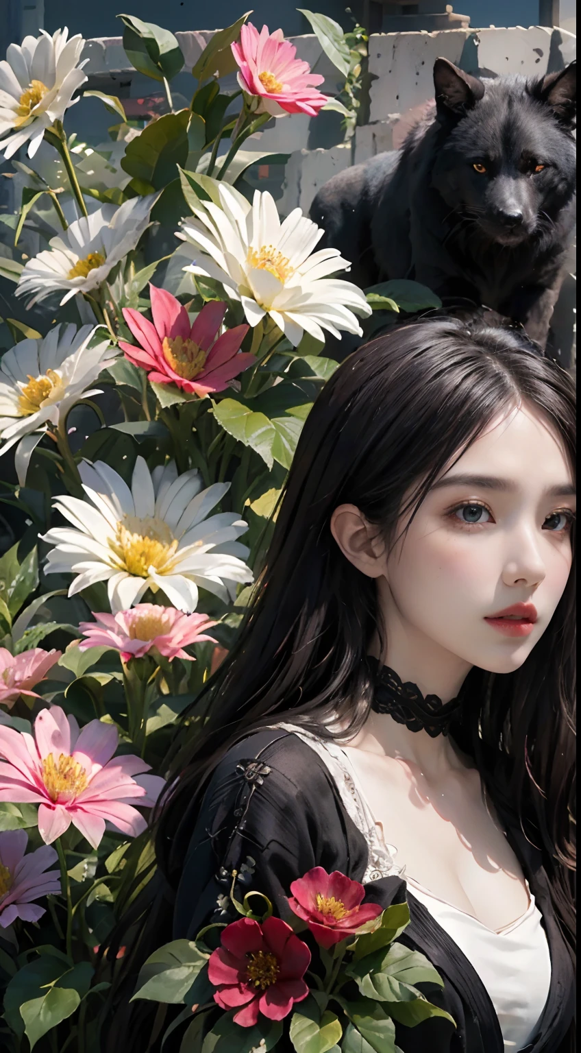 official art, unity 8k wallpaper, ultra detailed, beautiful and aesthetic, beautiful, masterpiece, best quality, (zentangle, mandala, tangle, entangle), (ecstasy of flower:1.2), dynamic angle, cowboyshot, the most beautiful form of chaos, elegant, a brutalist designed, vivid colours, romanticism, atmospheric