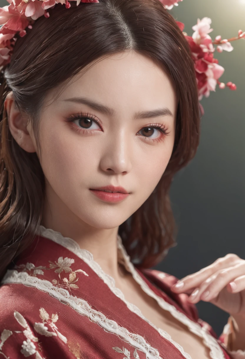 8k super-resolution、Beautuful Women、One lady、dark brown hair:1.1、hyperdetailed face、Detailed lips、significant、(Eyes are in focus)、二重まぶた、Eyes of the Princess、 beautfull Japanease woman、Beautiful Japan Lady、 sensual lip、Bewitching body、Bust Size 82、8 class large、Strike a balance、standing at front、in her 20s、Perspective、Lovely smile, Detailed Japan kimono in black-red-yellow-purple、Ultra-realistic and detailed floral pattern and shiny knots、Sharp Images、Detailed eye shine、Detailed background of Arashiyama Park in Kyoto、(Wear sandals with a nice Japanese pattern)、Natural hand shape、((Full-body standing figure))、