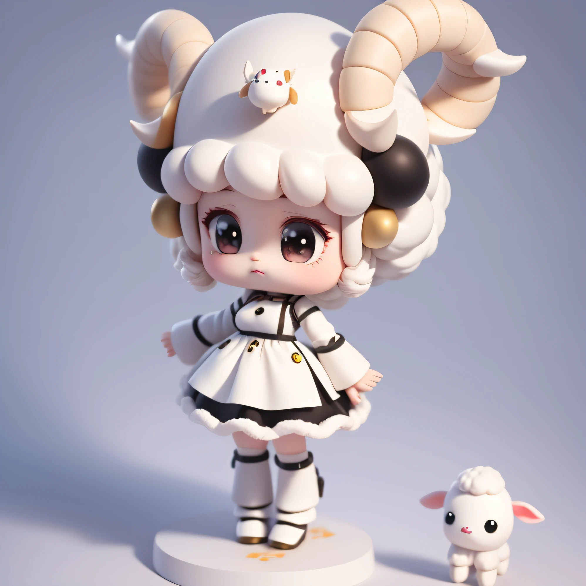 Cartoon sheep with black head and white face, tchibi, sheeps, Ruan cute vtuber, ram sheep robot, woman in a sheep costume, human lamb hybrid, , inspired by Wuzhun Shifan, webcomic, Yan, Cartoon Cute, kanliu666, cute character, xqcow, Loli, Nigao naked big breasts with long legs