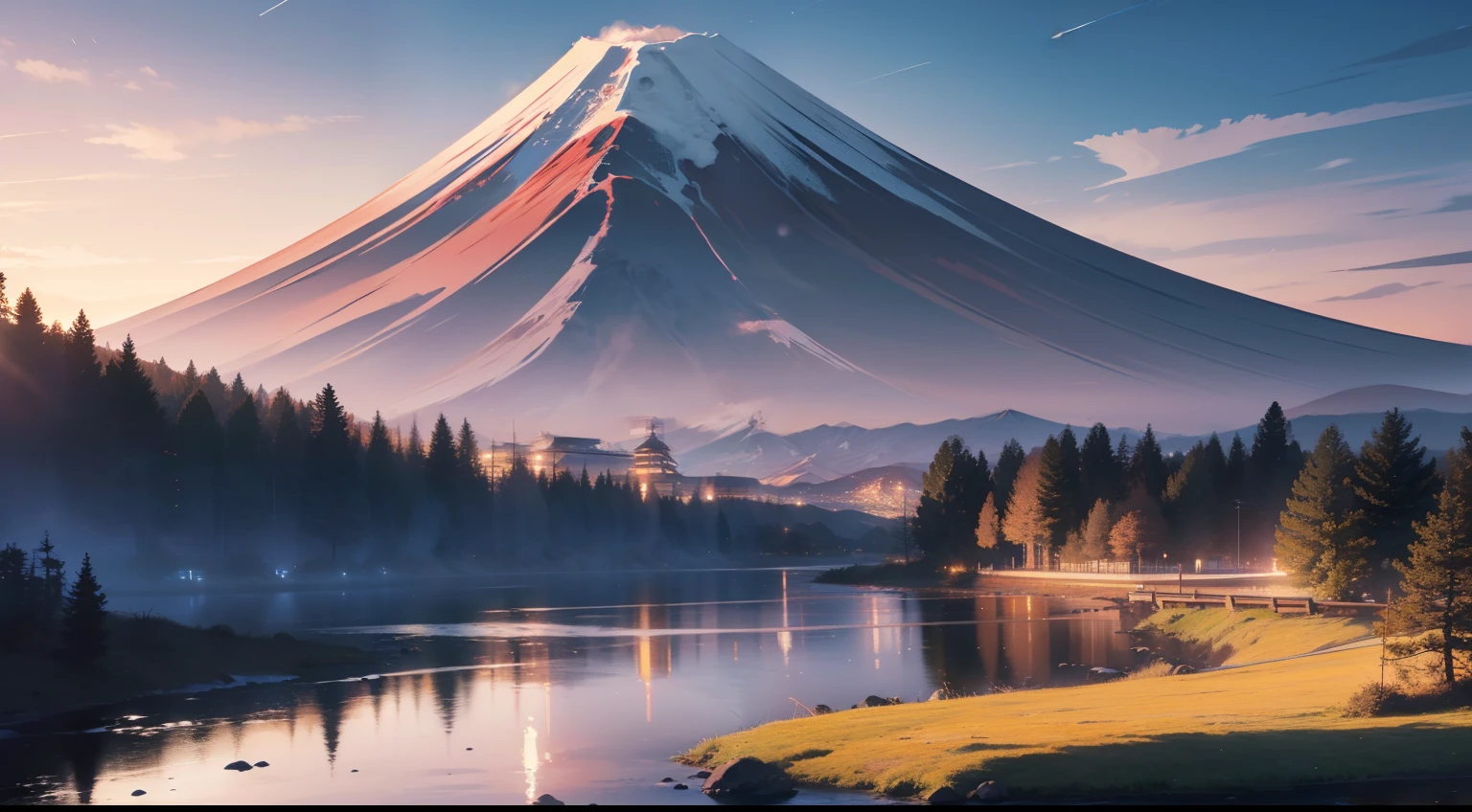 (masterpiece, top quality, award winning, 8k resolution) landscape, mountain fuji, landscape of fuji,