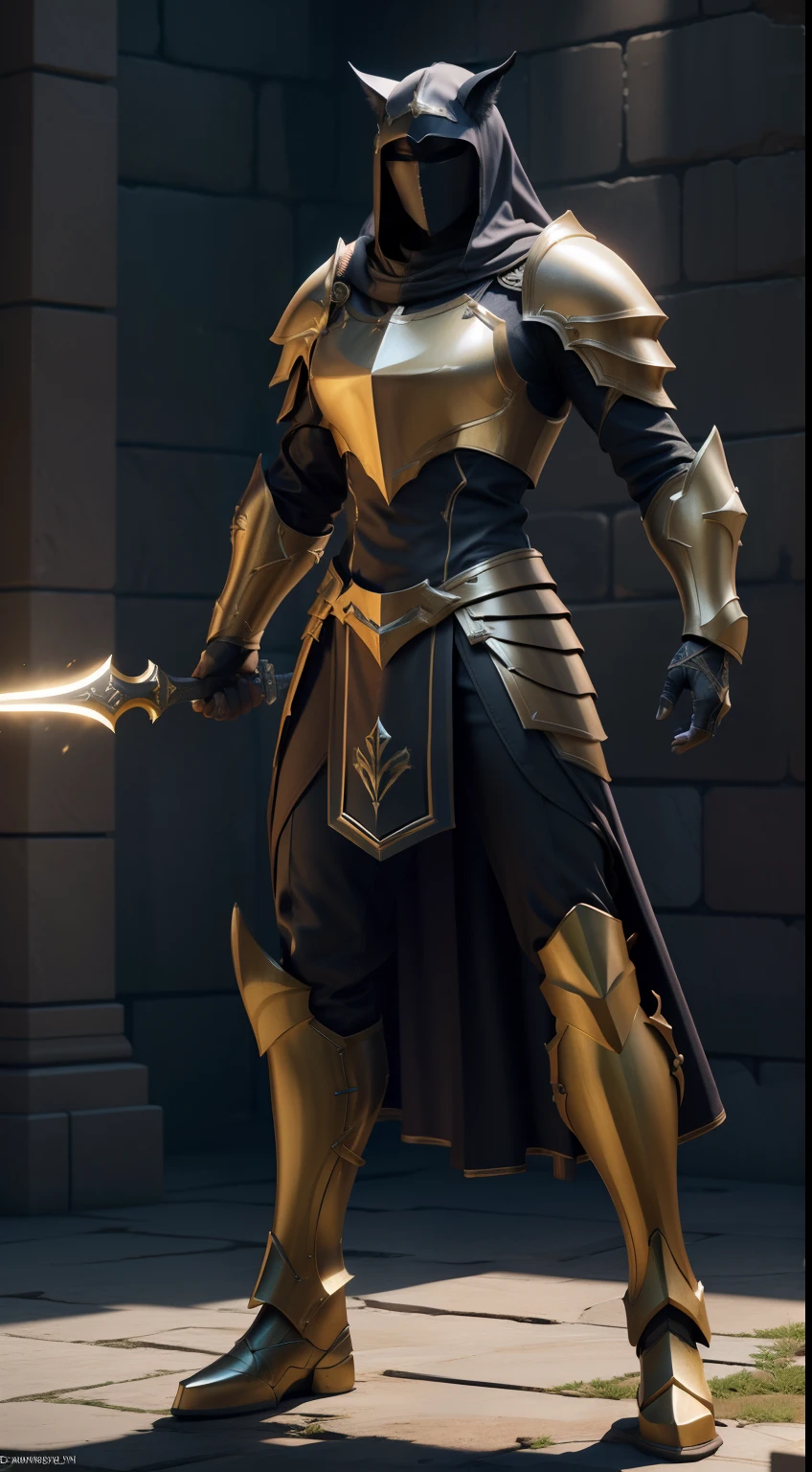 paladin, shield, holy spear, caracal, holy light, masterpiece, 3d render, high quality, high detailed, epic, dynamic effect, specular lighting, hdr, 8k full body picture quality, nanite raytraced, 8k resolution, intricate, dramatic, best quality, ultra high res, illustration, rich colors and exaggerated shapes