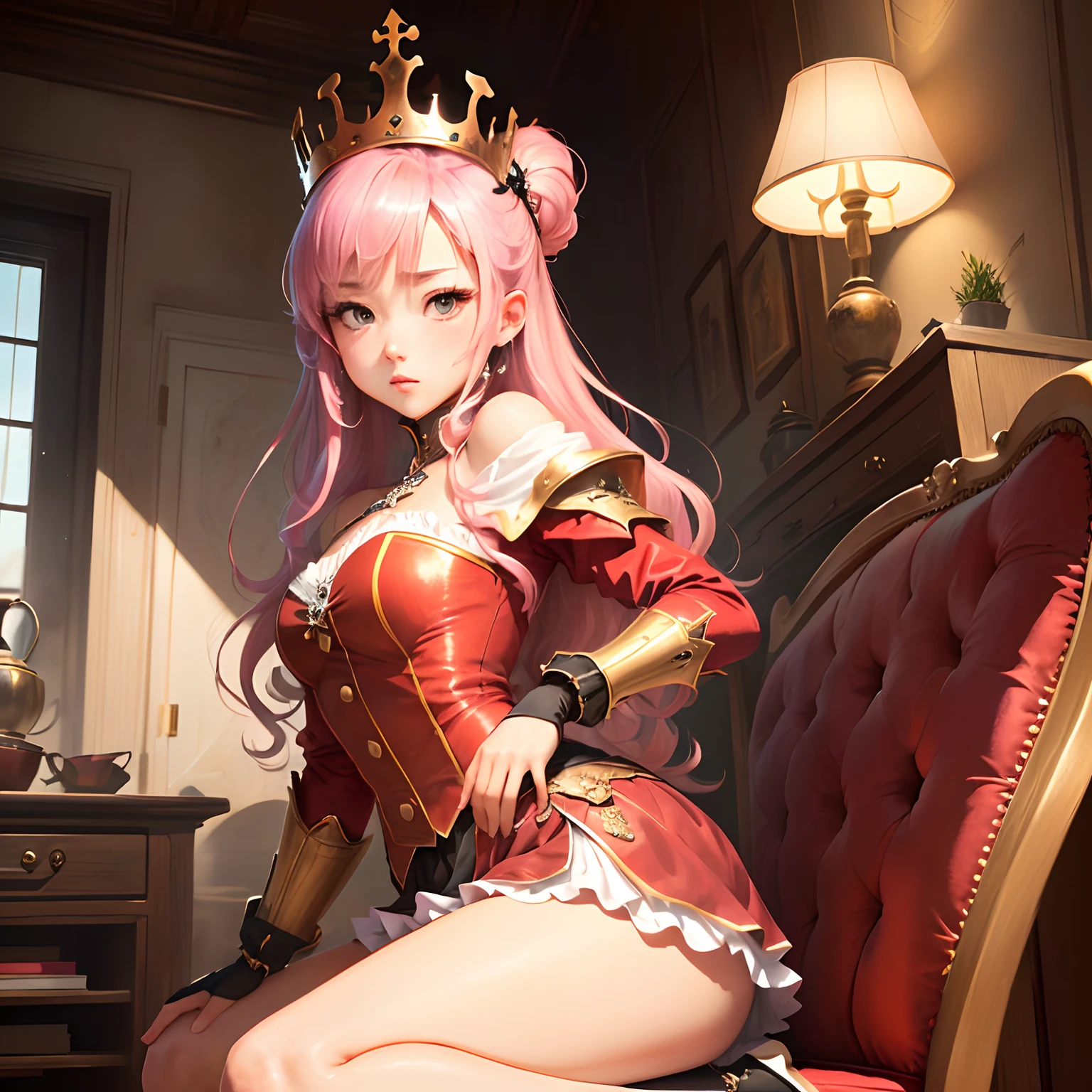 Royal british princess, united kingdom, 21 years old, natutal breasts, thick thighs, wearing royal dress, revealing, wetting, bed, royal bed, peeing self, puddle, wearing crown with jewels,