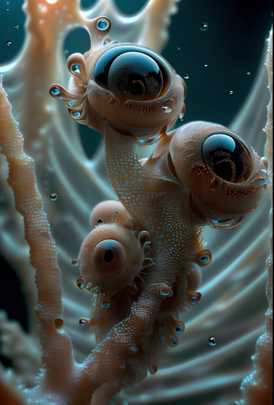 tmasterpiece, best qualtiy, 。.。.3D, realisticlying, { Three-headed fish,Beautie,1 Tentacle,The corals,variation,Nuclear contamination, Inside the suction cup are the eyes, arm raise, Focus the antennae}, big breasts beautiful, Colorful, Smooth skin, illustration, art stations, Painted by Stanley Ategg Liu, sidewayglance, foreshortening, Extremely detailed 8K, 8K, Smoothness, A high resolution, Ultra high quality, highly details eye, perfect eyes, Real light, glarelight, Irridescent color, globalillumination, Real light, Real Shadow, k hd, 2K, 4K, 8K, 16k,realistic raytraicing,realistic shaded,eyes with brightness,the soft light,Dreamy light,