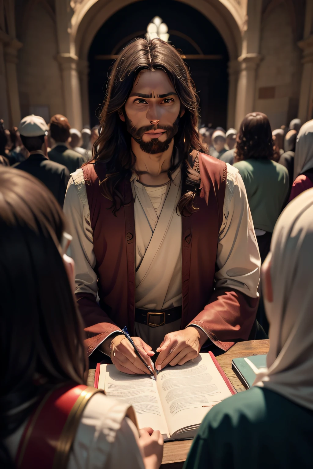 Jesus talking with people