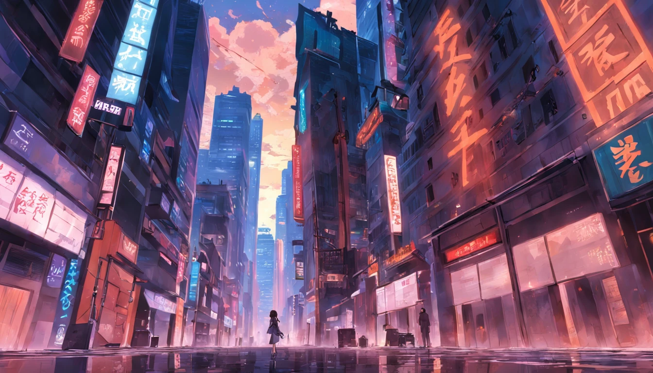 the city street,corrupted,Kizi,Tall building perspective