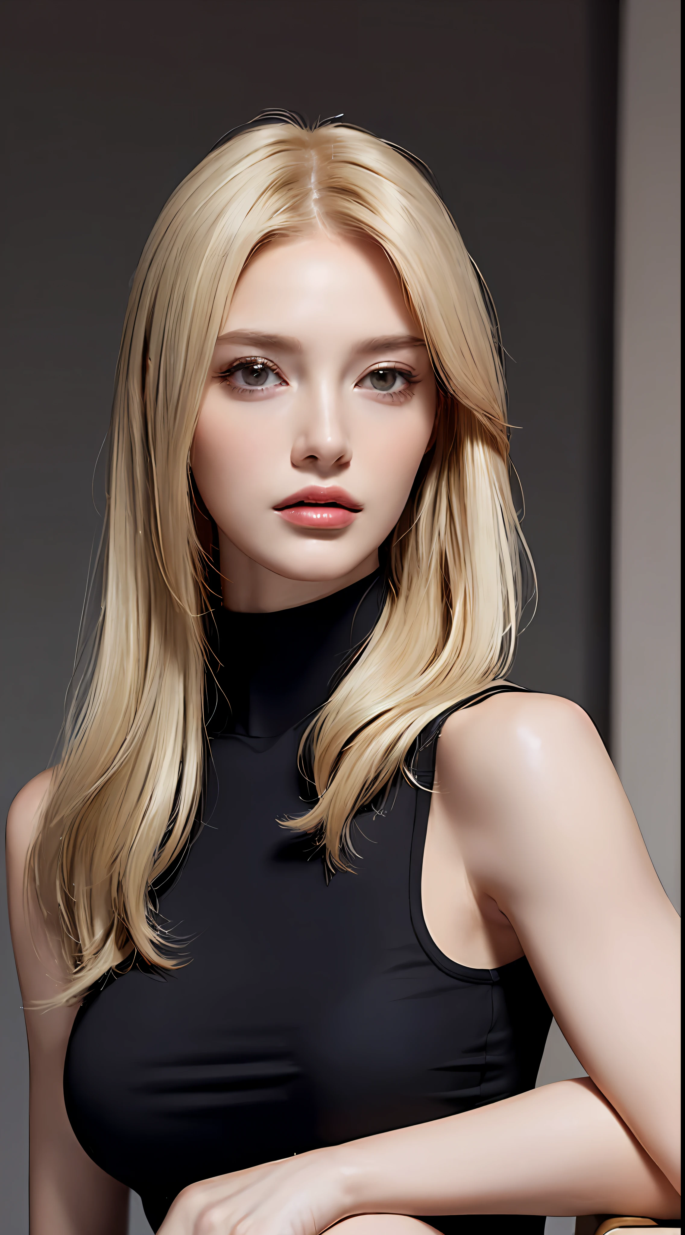 ((Top Quality, 8k, Masterpiece: 1.3)), Full Body, Long Legs, Crisp Focus: 1.2, Beautiful Women in Perfect Style: 1.4, Slender Abs: 1.2, ((Blonde, Big: 1.2)), Black Tank Top, (Night View: 1.1), Highly Detailed Face and Skin Texture, Detailed Eyes, Double Eyelids
