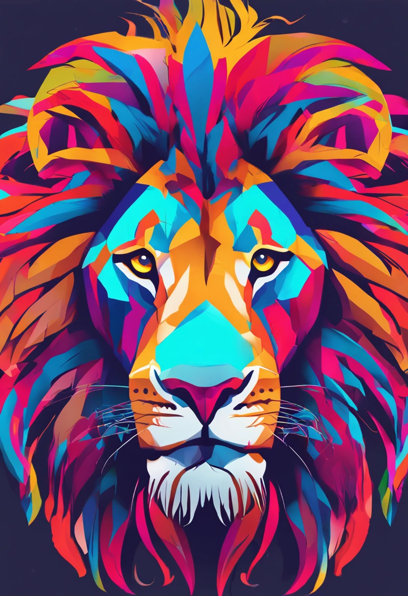 Create a lion logo for vibrant digital channels, High-resolution color