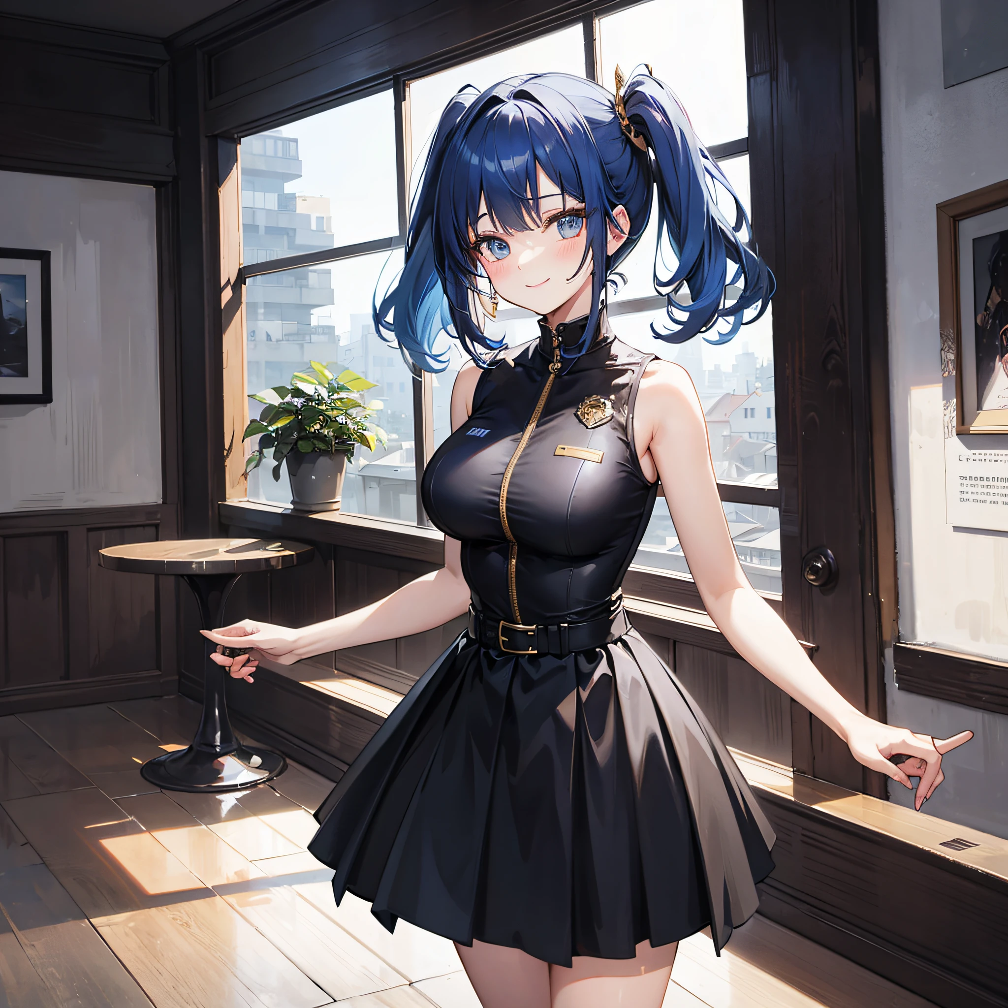 (masterpiece, best quality:1.2), solo, 1girl, marianna von edmund, blue hair, embarrassed, open mouth, blush, leotard, thighhighs, elbow gloves, standing, pov, cameltoe, public, hot springs, wet skin, sweat, perfect hands