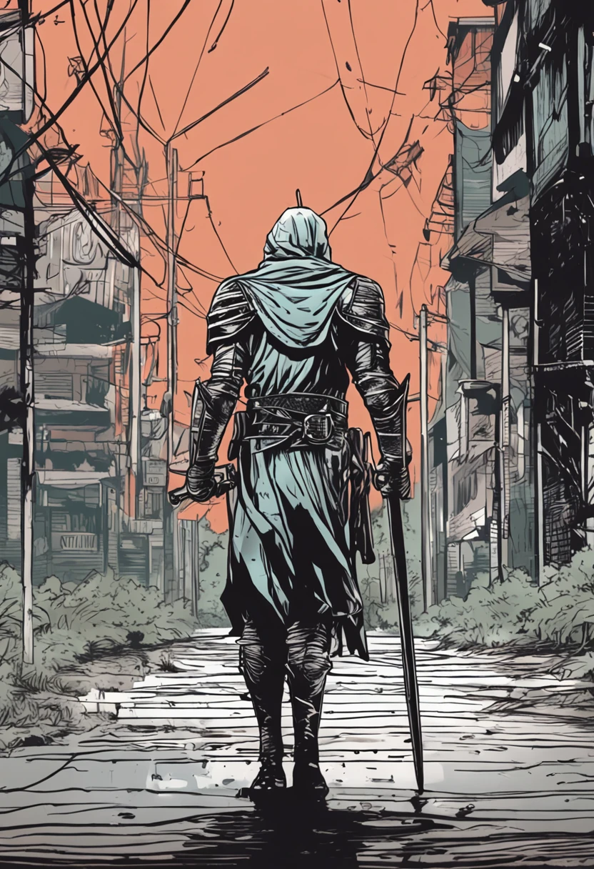 In an apocalyptic world, surge Verus, a lonely and resilient character. Vestido em trapos e marcado por cicatrizes, He wields a makeshift weapon and observes the ruins of past civilization. His determination and adaptability set him apart, symbolizing the struggle against destruction. Apesar do desespero ao redor, His eyes sparkle with hope, representing the human capacity to find meaning in desolation and face the unknown.