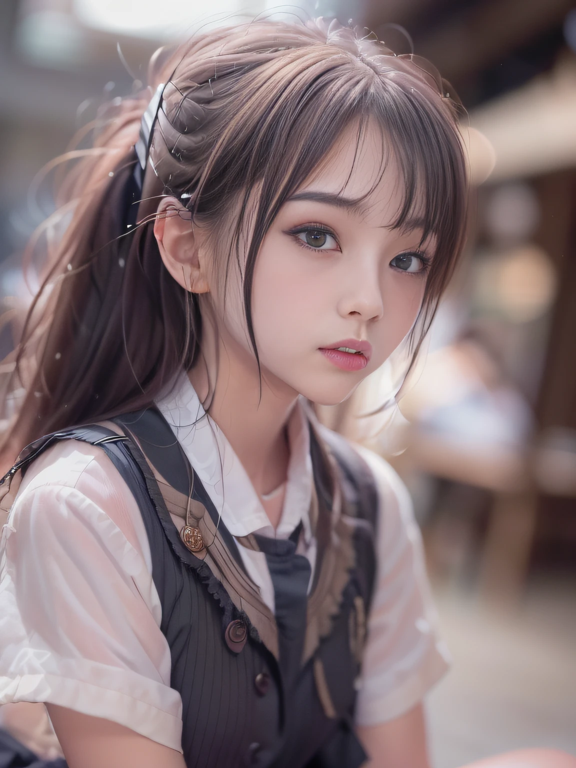 Super beautiful photo,Highly detailed background,Realistic,ultra-detailliert,super detailed skin,Detailed beautiful face and eyes,retinas, masutepiece, ccurate, Anatomically correct, Textured skin, Super Detail, high details, High quality, awardwinning, Best Quality, hight resolution, Close up of girl in 8k dress and shirt, loose coat collar sailor uniform, thin head,magical school student uniform, japanese girl school uniform,, Cute dress, katelynn mini cute style, dressed with long fluent clothes, School uniform, magic school uniform, black and white clothes, Stylish dress, school girl in gothic dress, Black Quick, Elegant clothes,((small tits,Thin leg,skinny thigh)),slim figure,extremely detailed eye and face、beatiful detailed eyes,Beautiful skins,The brilliance of details、The skirt is ironed、ultimate beauty girl,Extraordinary beauty、No wrinkles,((smooth hair,detailed hairs,Very fine hairs)),(Knee-length skirt:1.7),1girl in,small tits,Thin leg,独奏,Wearing underwear,Smaller face,realistic facial expression,(Face to feel:1.6),Enchanted,Nasty look,pale skin,Soft lips,Raw photo,Expression in love,Shyness,Longing for love,Sex appeal in girls,The smell of sex appeal,((Cool color makeup,Lowered eyebrows、Whitening effect,thin and thin eyebrows,eye bags,(Ephemeral Girl,A look tinged with joy)),Very soft lighting,Eight-headed body,light glow,Film grain,Expro II,Lens Flare,Sharpen,cinematic shadow,Changing the time zone when shooting.,School route and home,