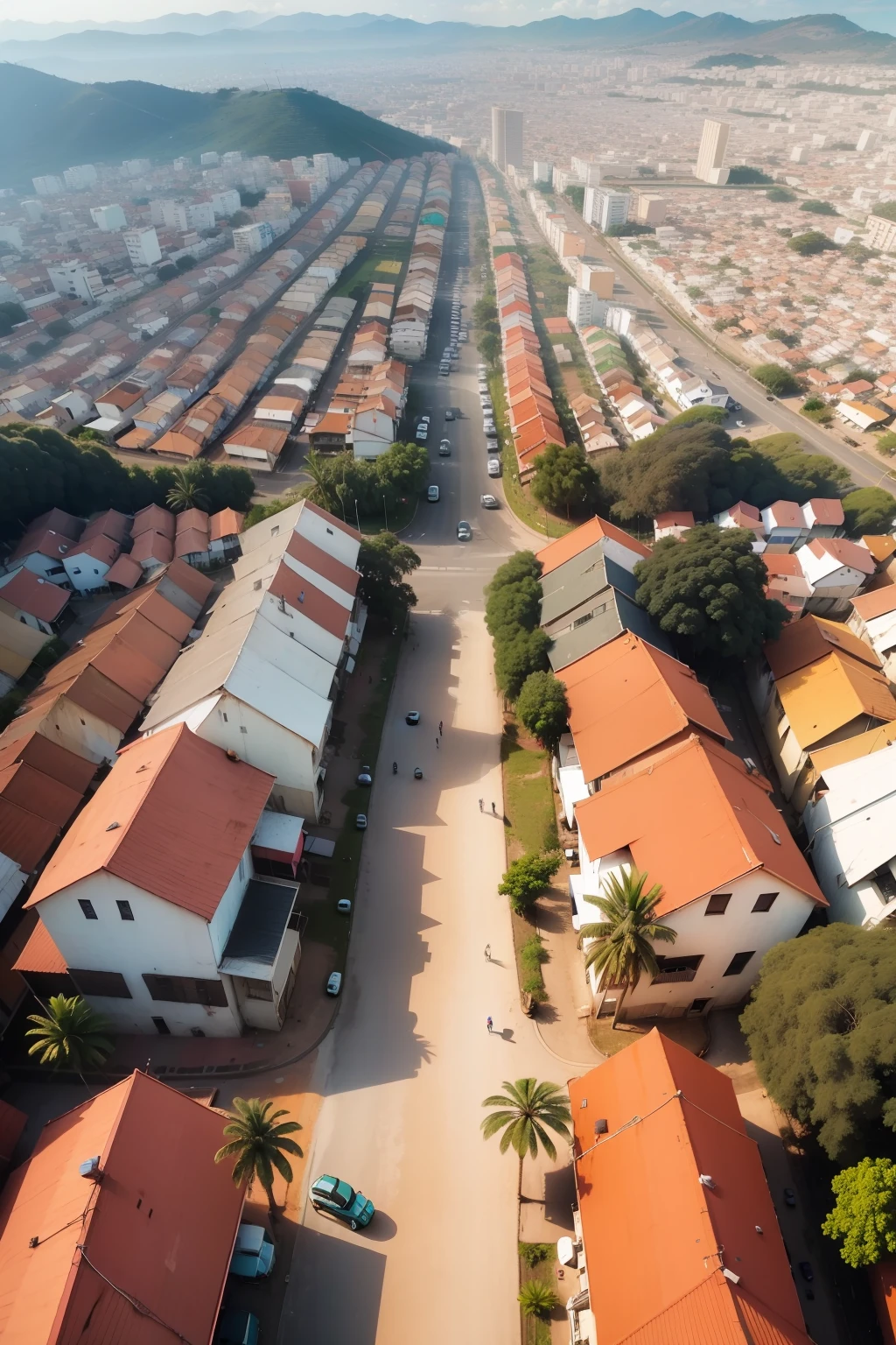 (Detailed description) (Melhor Qualidade) Fotos de um bairro Africano tirada por um Drone