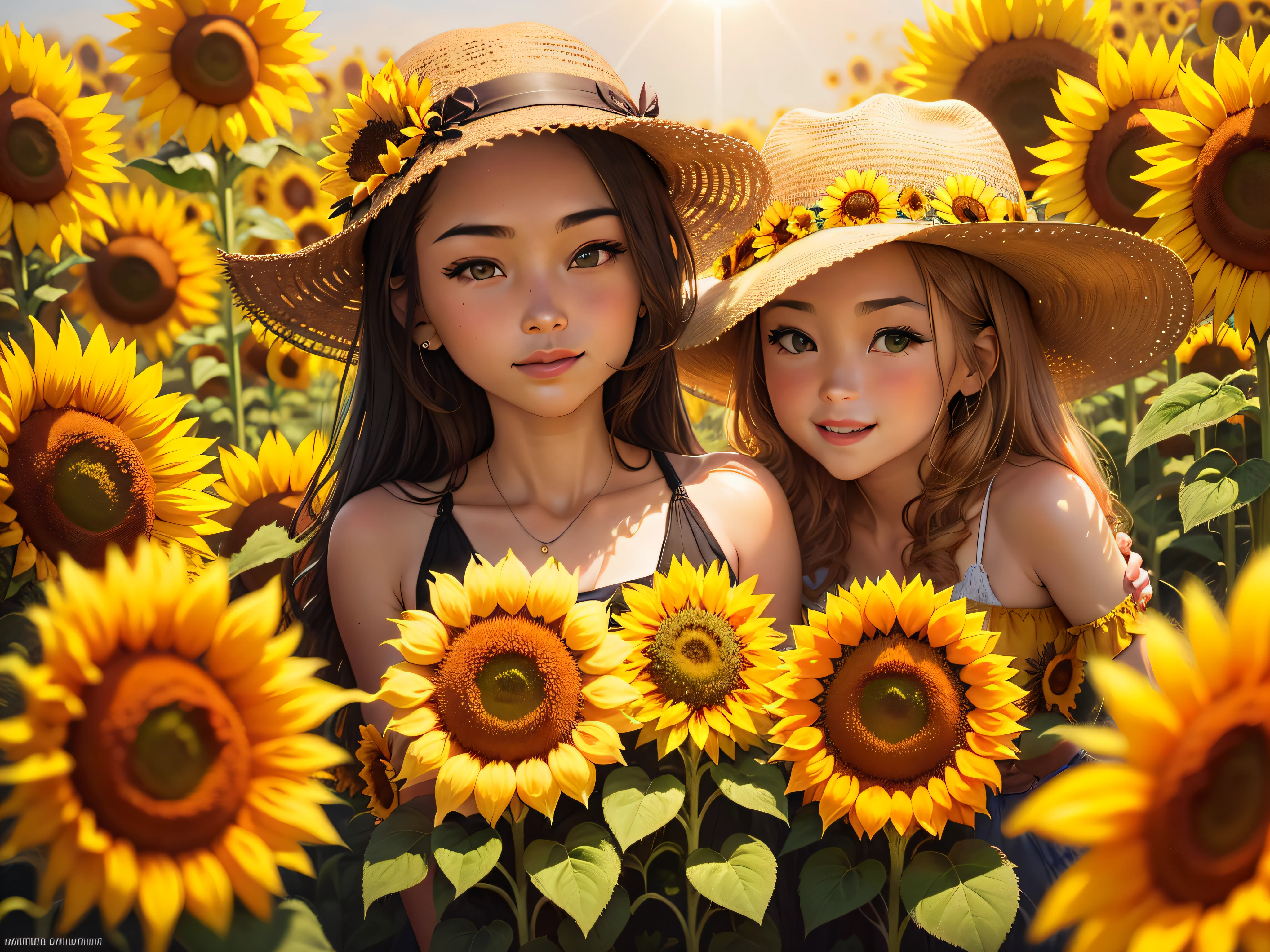 Tip: A very charming with lingerie and her cute puppy enjoying a lovely spring outing surrounded by beautiful yellow flowers and nature. The illustration is a high-definition illustration in 4k resolution, featuring highly detailed facial features and cartoon-style visuals.