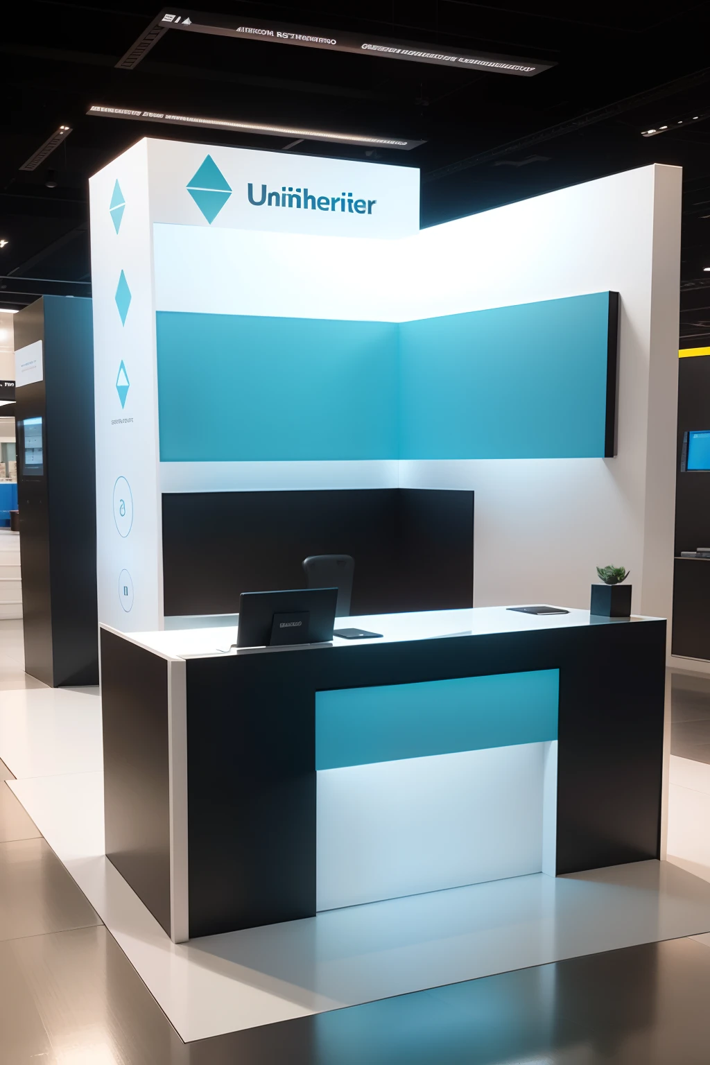 Please design a display counter with a unique shape