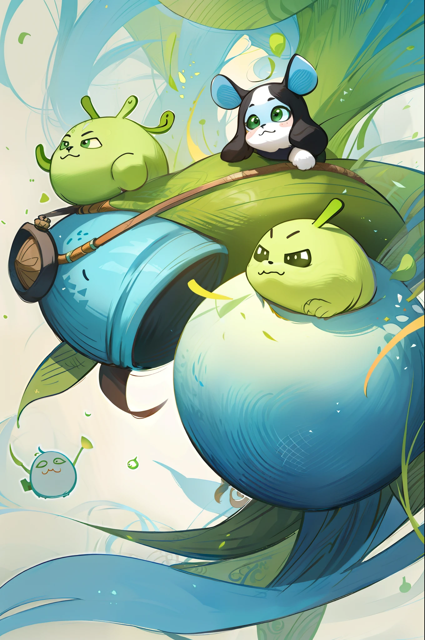 whimsically, Cartoonish fantasy world illustration, Great for describing wallpapers.WeChat avatar