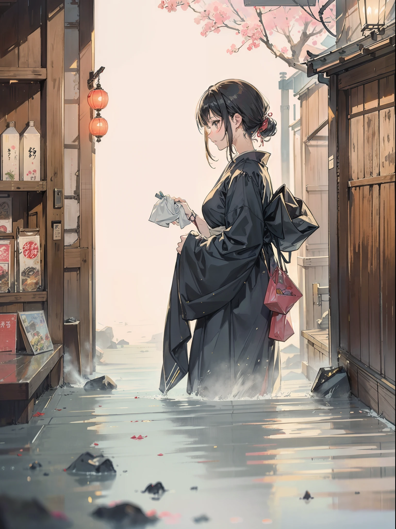 Captivating beautiful high quality, Kyoto's underground shopping mall、Cleaning Girl、Garbage collector、perspiring、Beautiful working woman、tourist destination、