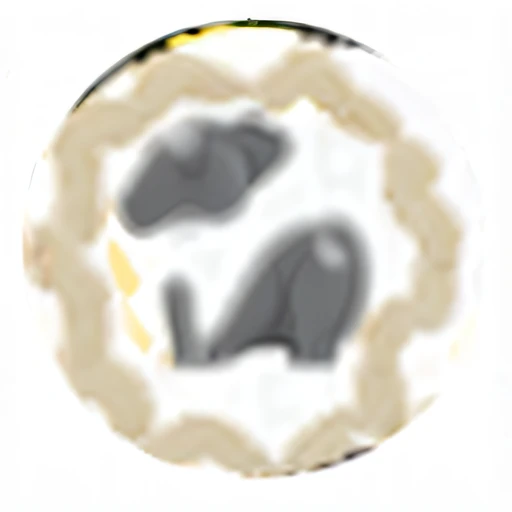 There is a picture of two elephants in a circle, heavy jpeg artifact blurry, blurry image, ancient symbol behind it, Detailed unblurred face, very fuzzy, very very low quality picture, fetus, zoomed out very far, tiny gaussian blur, computer - generated, blurred detail, discord pfp, an ai generated image, obscured face