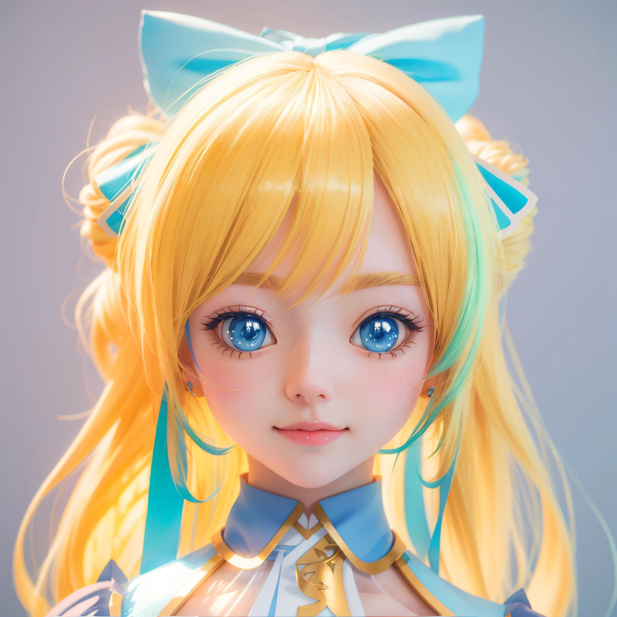 Anime girl with long blonde hair and blue eyes in a blue dress, render of a cute 3d anime girl, Kawaii realistic portrait, anime styled 3d, photorealistic anime girl rendering, portrait of cute anime girl, Realistic anime 3 D style, detailed portrait of an anime girl, 3 d anime realistic, 3d anime girl, Cute anime girl portrait,Lolita prostitute,goth style,ssmile
