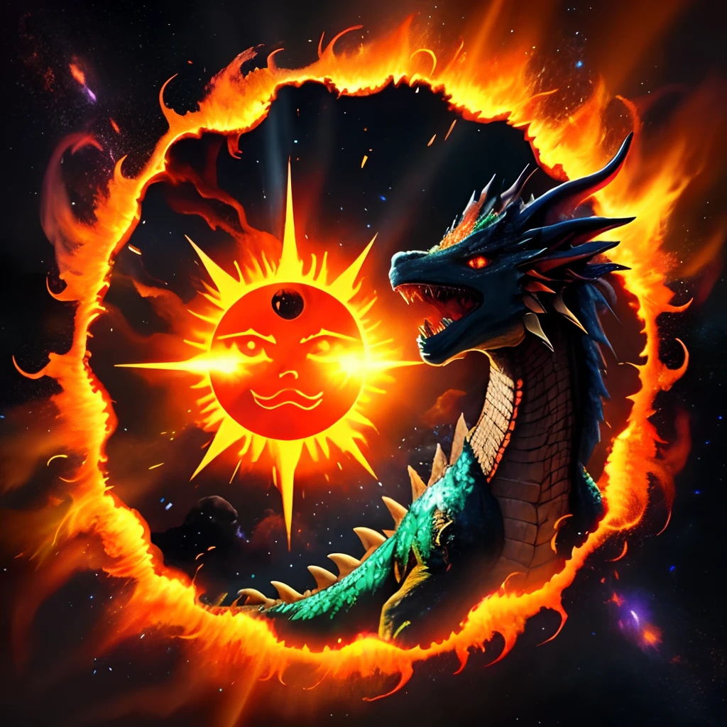 Pangu God's left eye turned into a sun star,The true fire of the sun suddenly became extremely turbulent,It was as if billions of volcanoes erupted at the same time,Billions of fire dragons surged wildly in all directions。