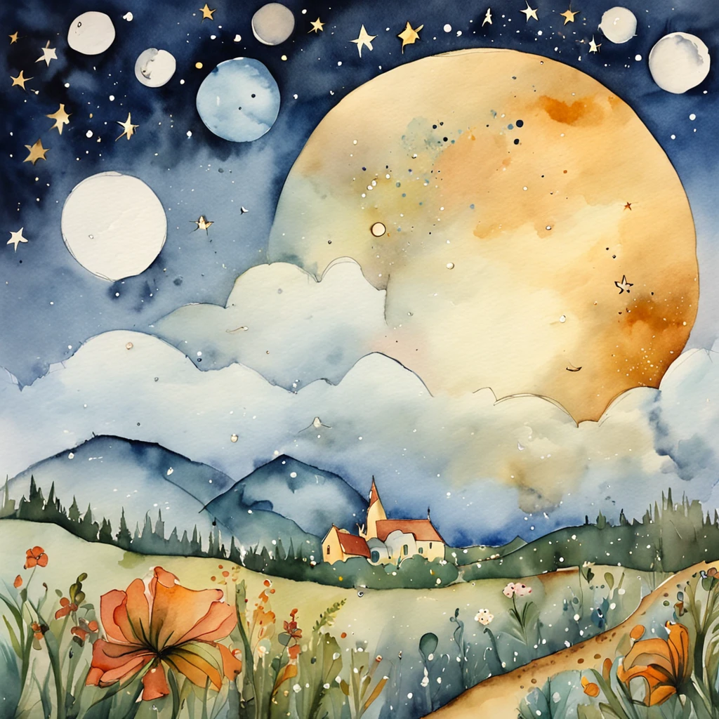 starrysky,moons,Star ring,spaceship,clouds