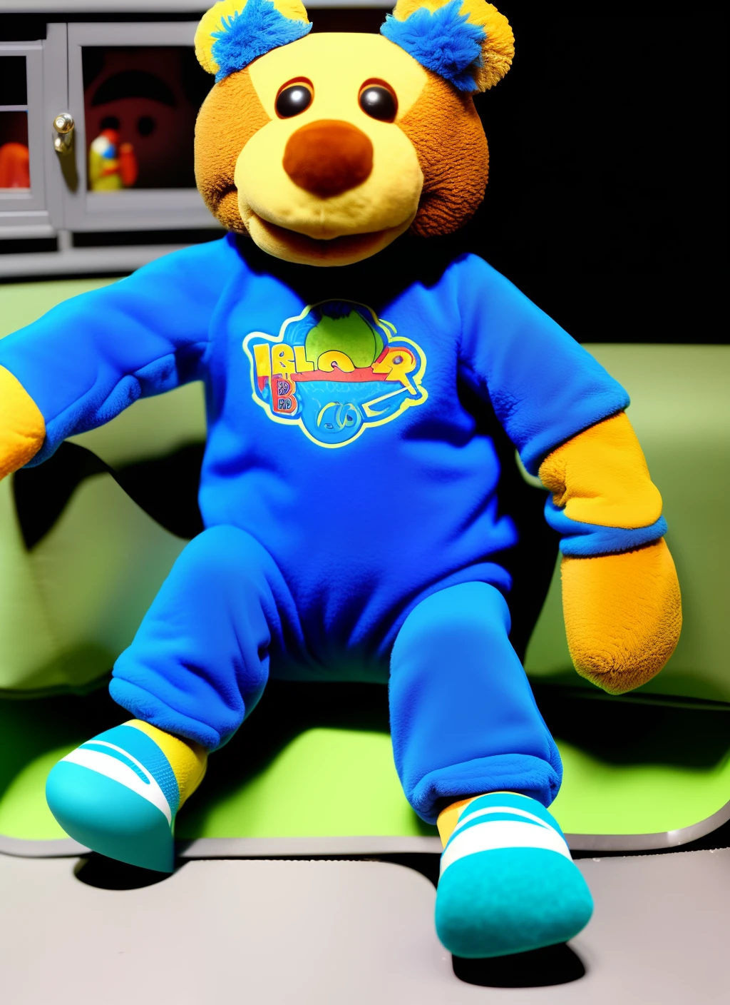 Jim Henson Bear was skateboarding in Big Blue House and fell on the couch and was injured